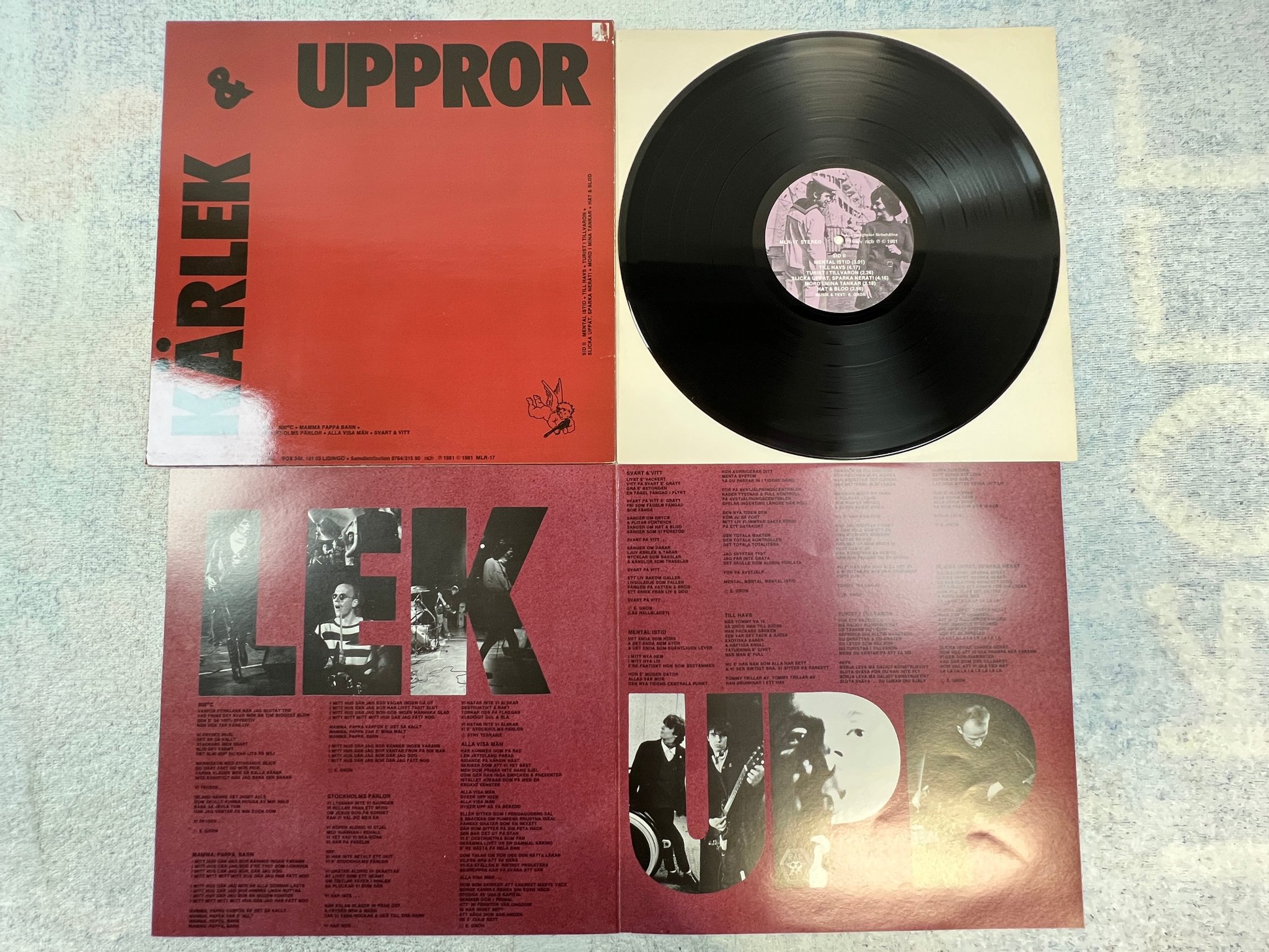 Omslagsbild för skivan EBBA GRÖN Kärlek & Uppror LP -81 Swe MISTLUR MLR-17  ” 800ºC ” 