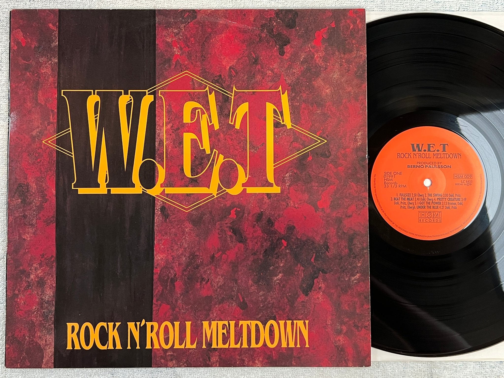 Omslagsbild för skivan W.E.T. rock n’ roll meltdown LP -91 Sca HSM 009 hard rock 