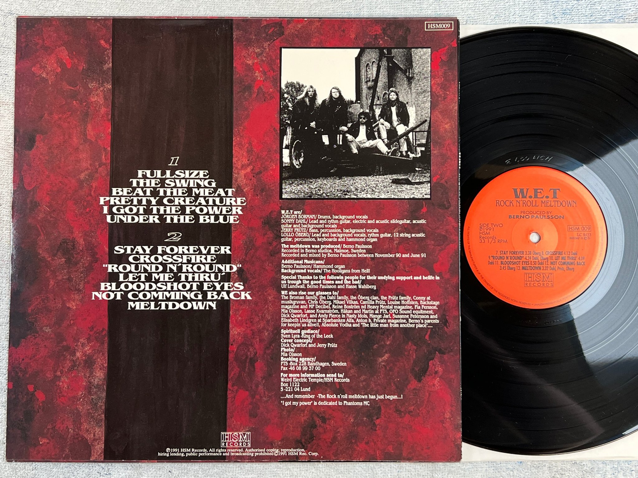 Omslagsbild för skivan W.E.T. rock n’ roll meltdown LP -91 Sca HSM 009 hard rock 