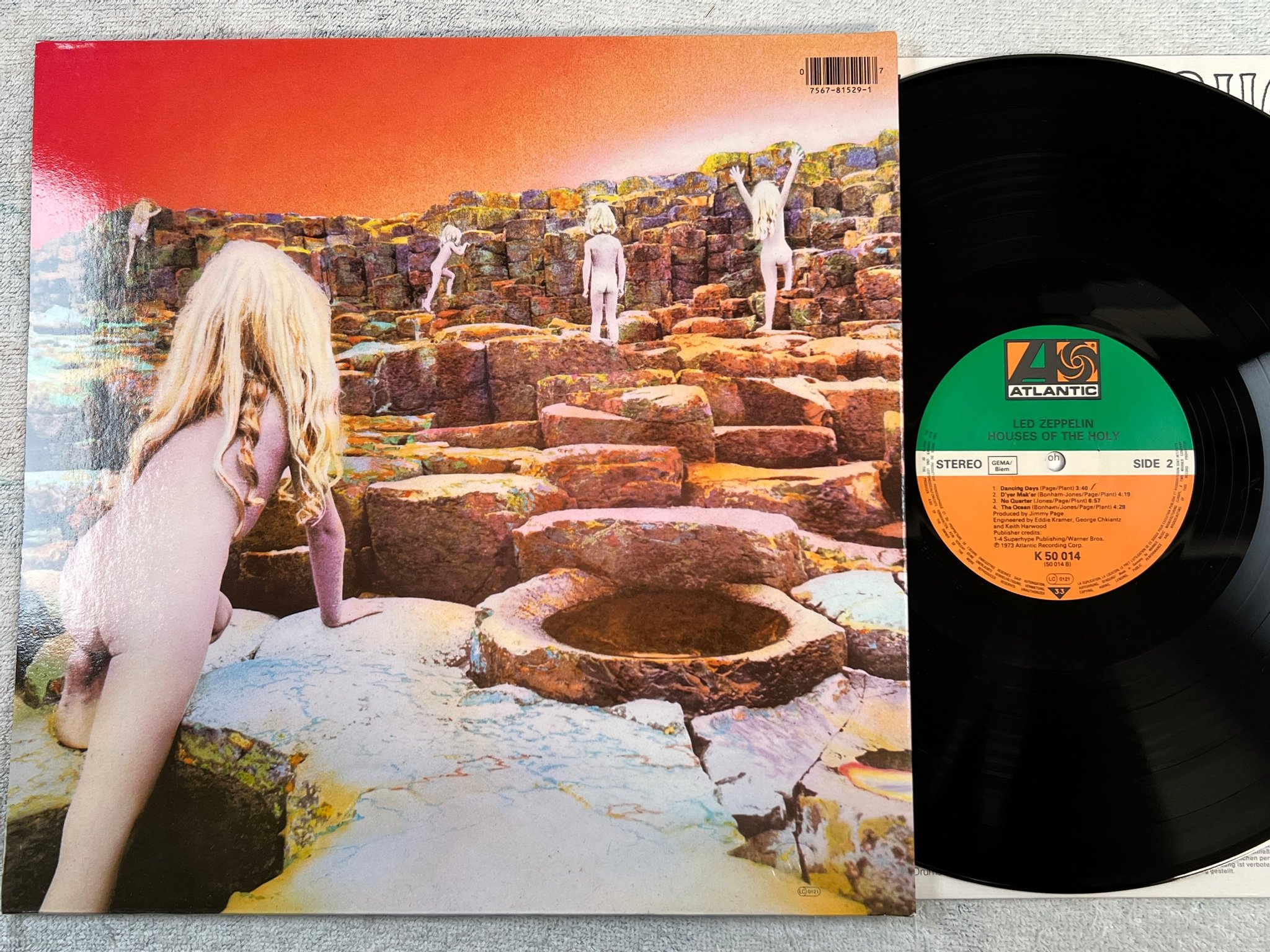 Omslagsbild för skivan LED ZEPPELIN houses of the holy LP Ger ATLANTIC K 50 014