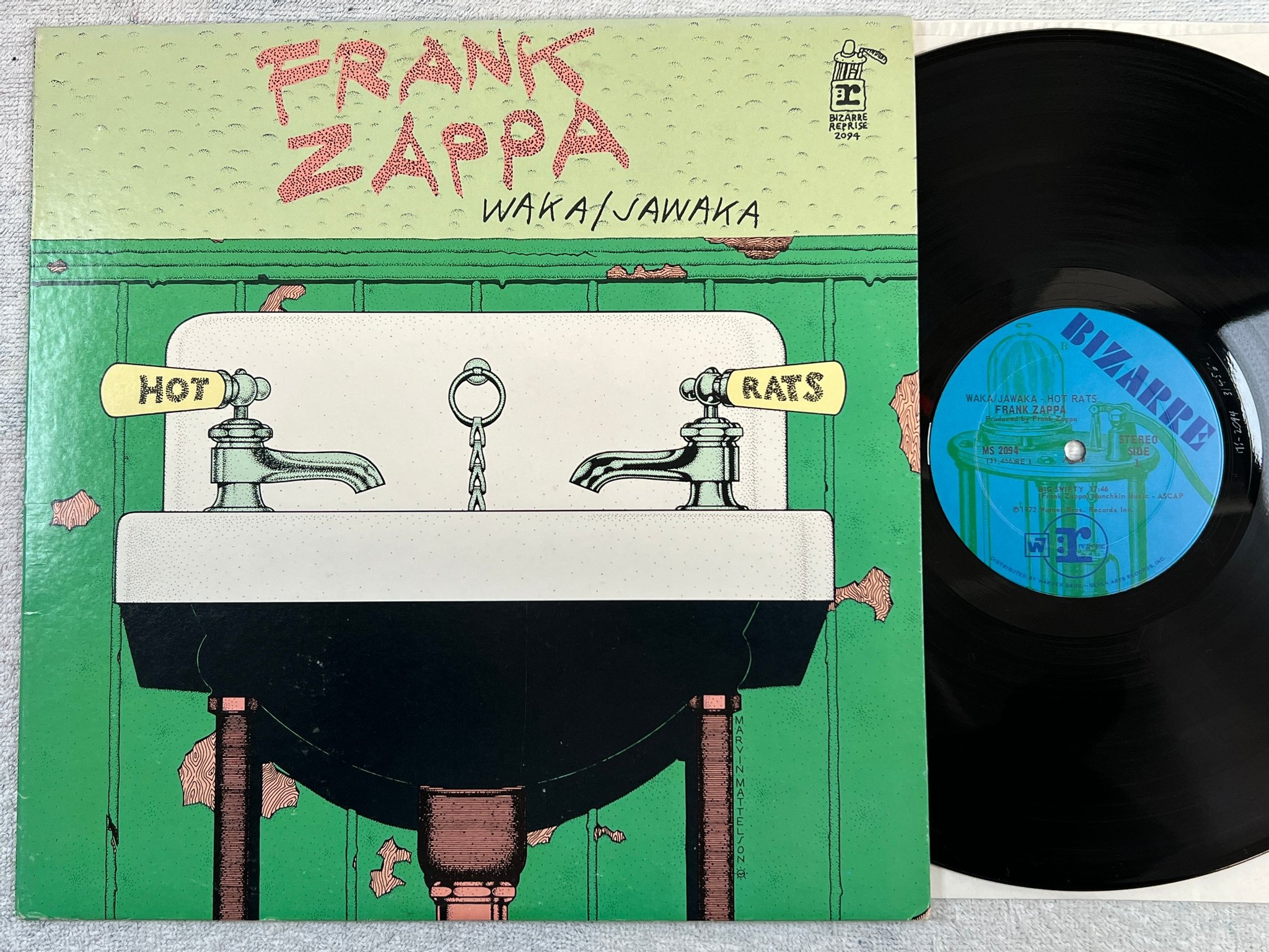 Omslagsbild för skivan FRANK ZAPPA waka jawaka LP -72 US BIZARRE MS 2094 