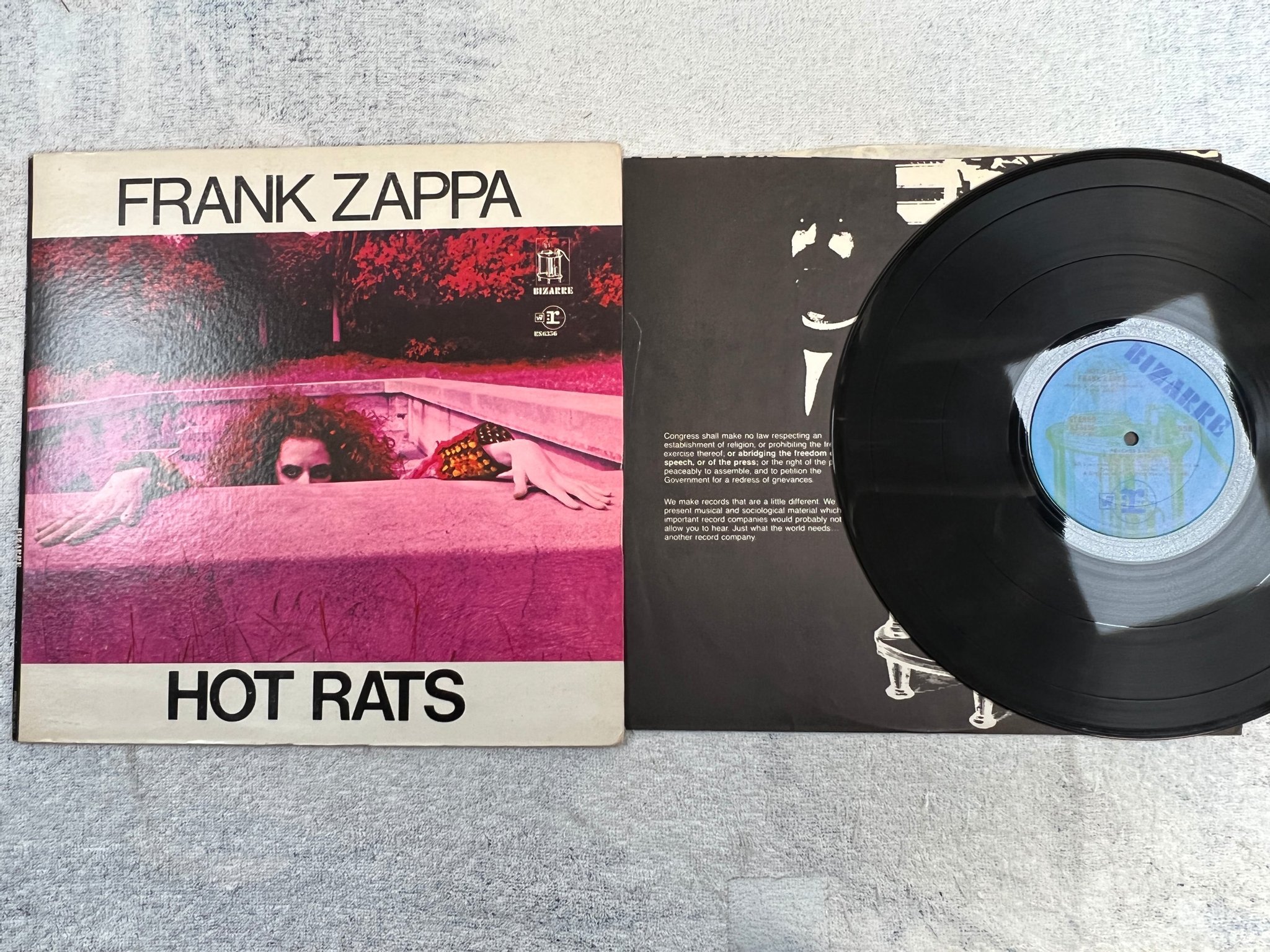 Omslagsbild för skivan FRANK ZAPPA hot rats LP -69 US BIZARRE RS 6356