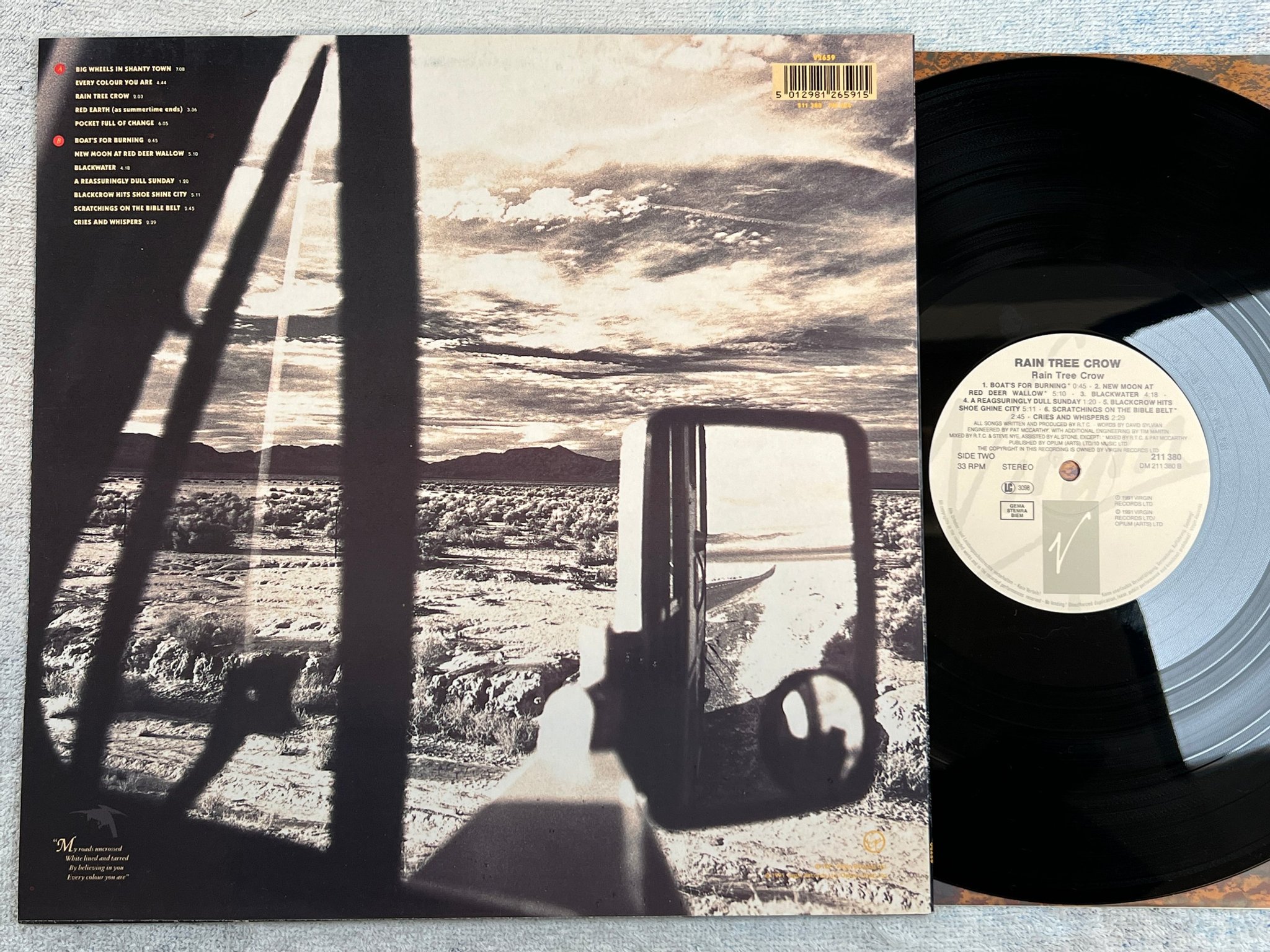 Omslagsbild för skivan RAIN TREE CROW s/t LP -91 Ger VIRGIN 211 380
