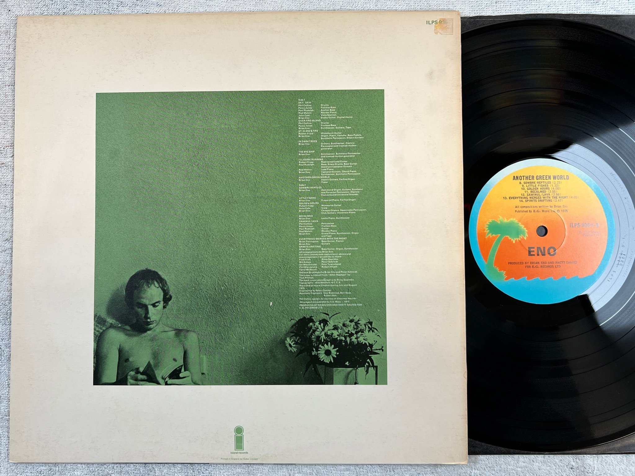 Omslagsbild för skivan ENO another green world LP -75 UK ISLAND ILPS 9351