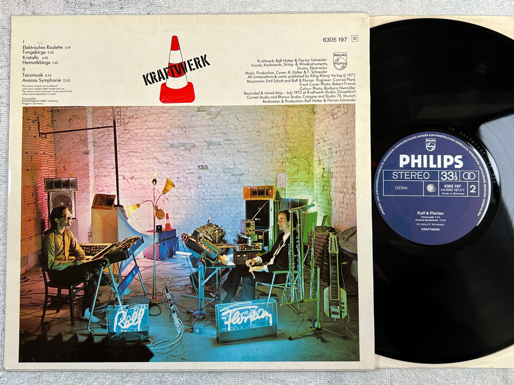 Omslagsbild för skivan KRAFTWERK Ralf & Florian LP re -75 Ger PHILIPS 6305 197 Electronic ** RARE **