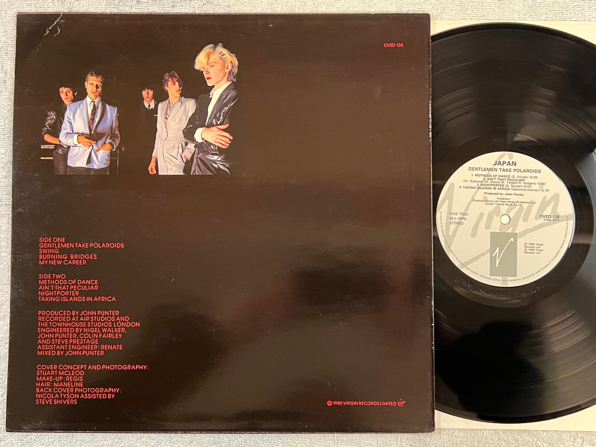 Omslagsbild för skivan JAPAN gentlemen take polaroids  LP -80 UK VIRGIN OVED 138