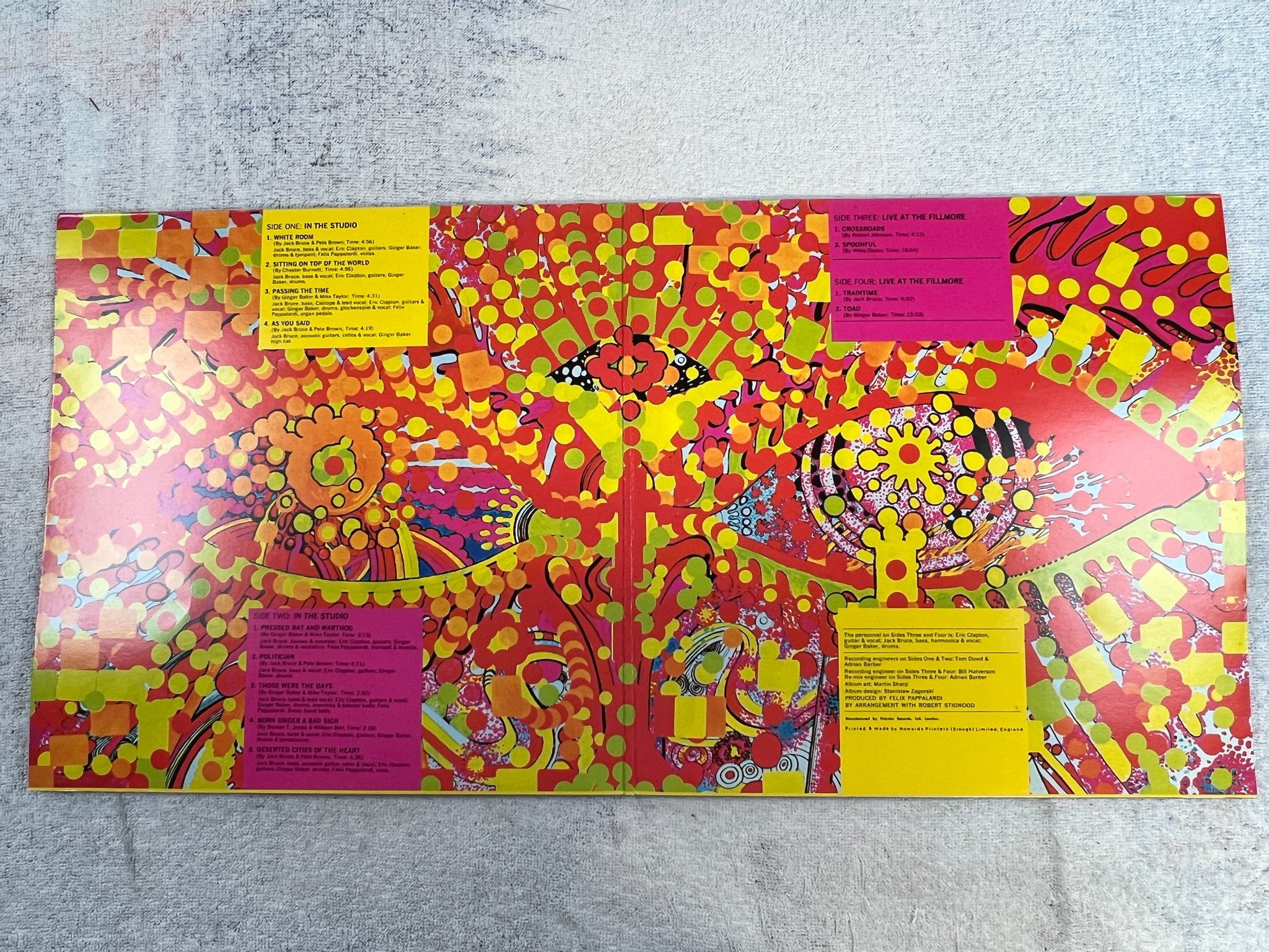 Omslagsbild för skivan CREAM wheels of fire 2xLP re UK RSO 2479-161