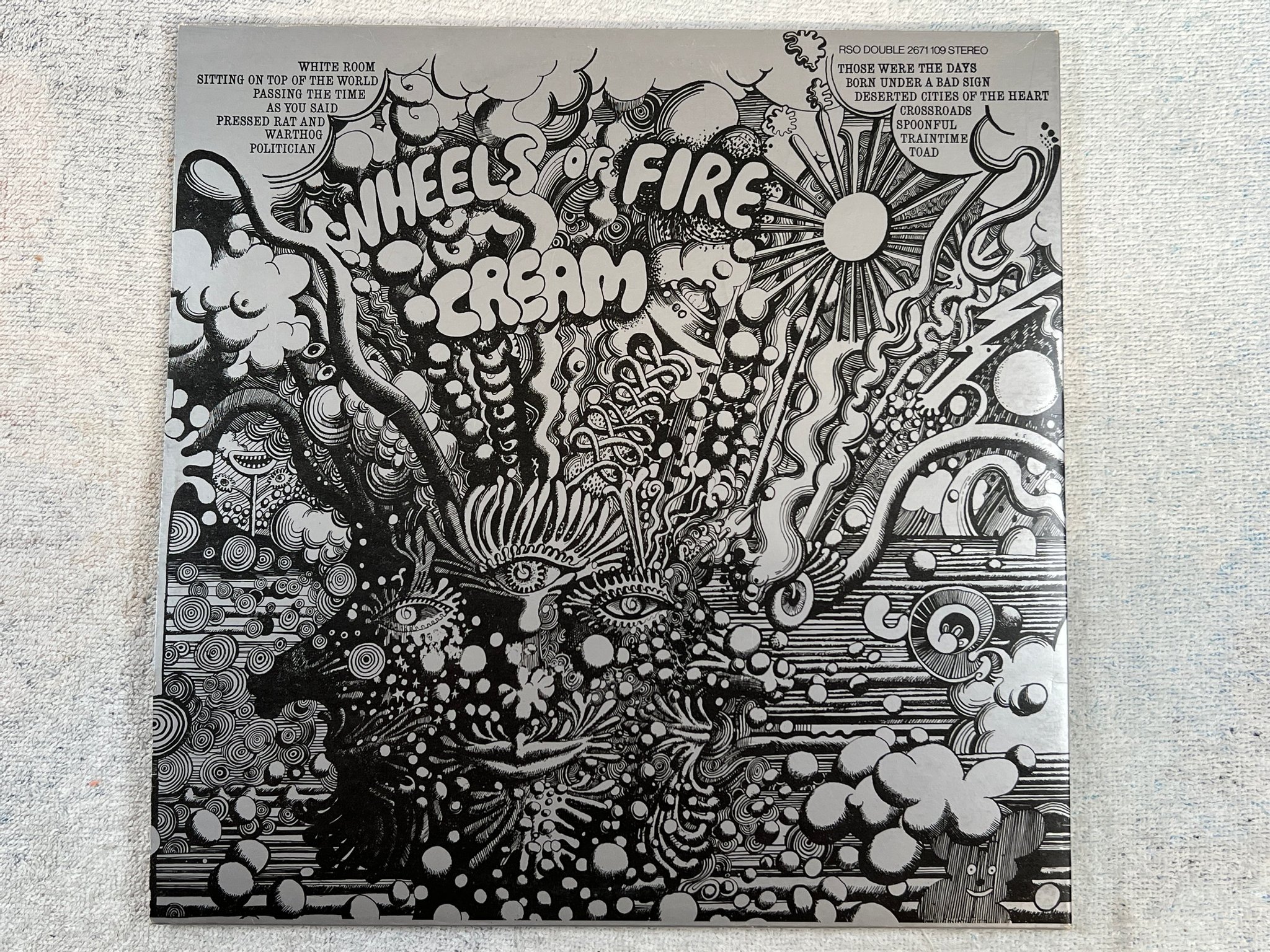 Omslagsbild för skivan CREAM wheels of fire 2xLP re UK RSO 2479-161