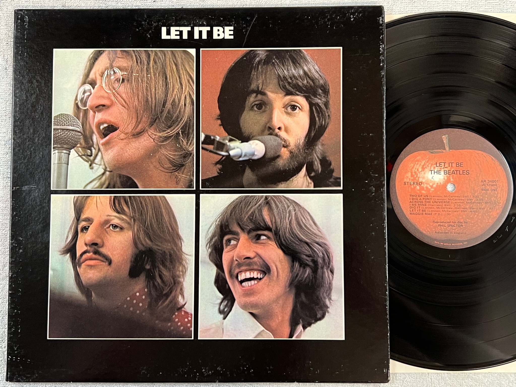 Omslagsbild för skivan THE BEATLES let it be LP APPLE AR 34001 