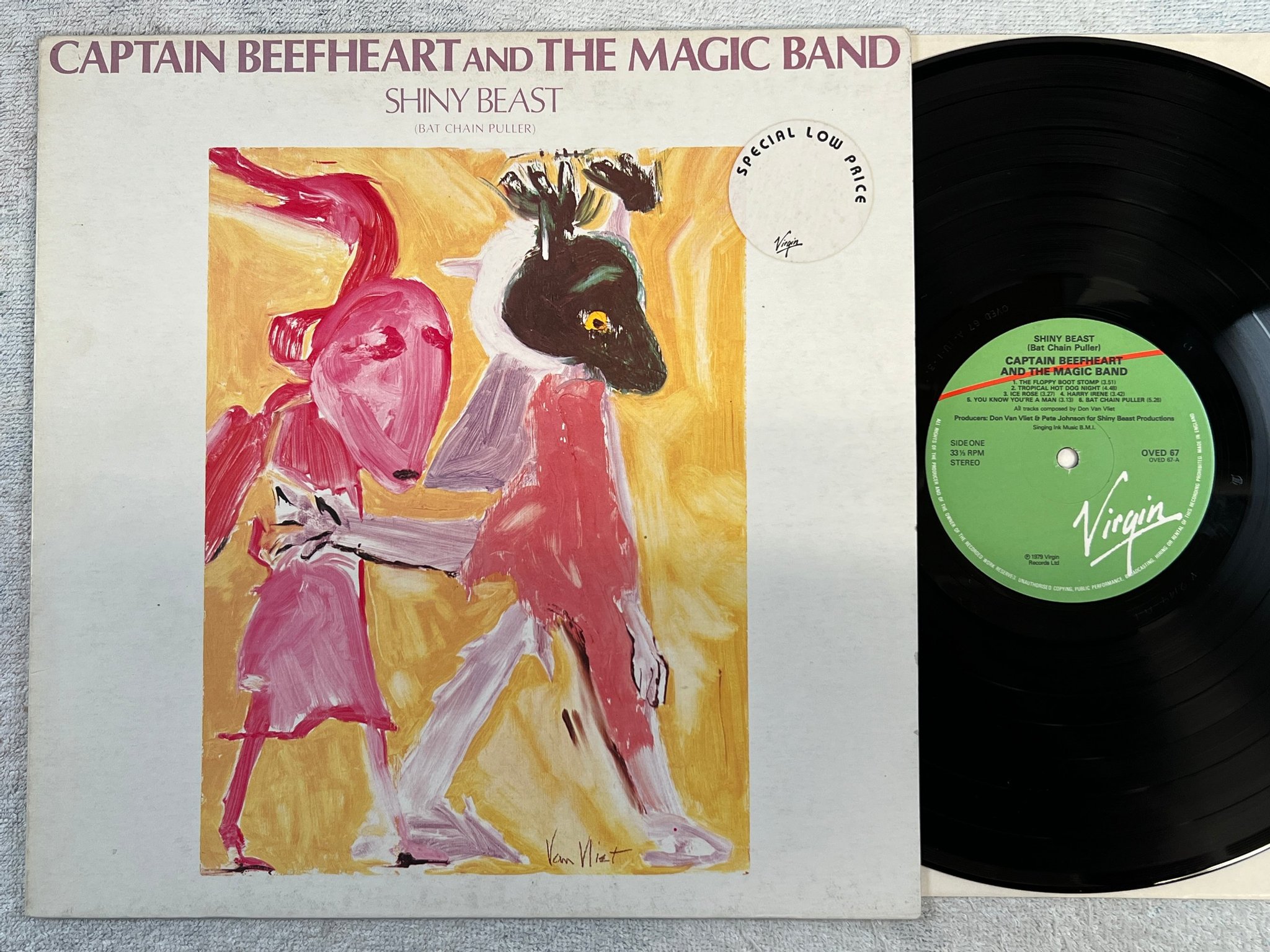 Omslagsbild för skivan CAPTAIN BEEFHEART & HIS MAGIC BAND shiny beast LP -80 UK VIRGIN OVED 67