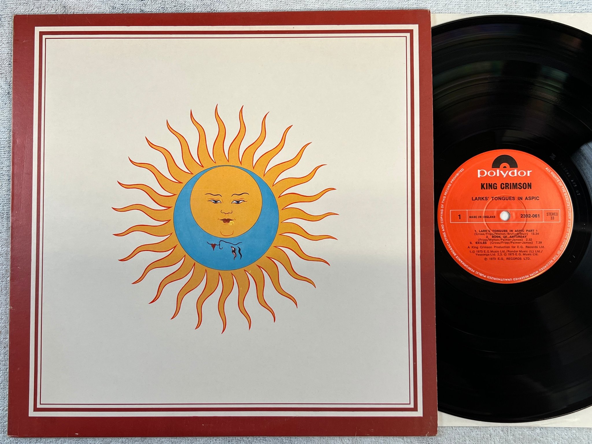 Omslagsbild för skivan KING CRIMSON lark’s tongues in aspic LP UK POLYDOR 2302061