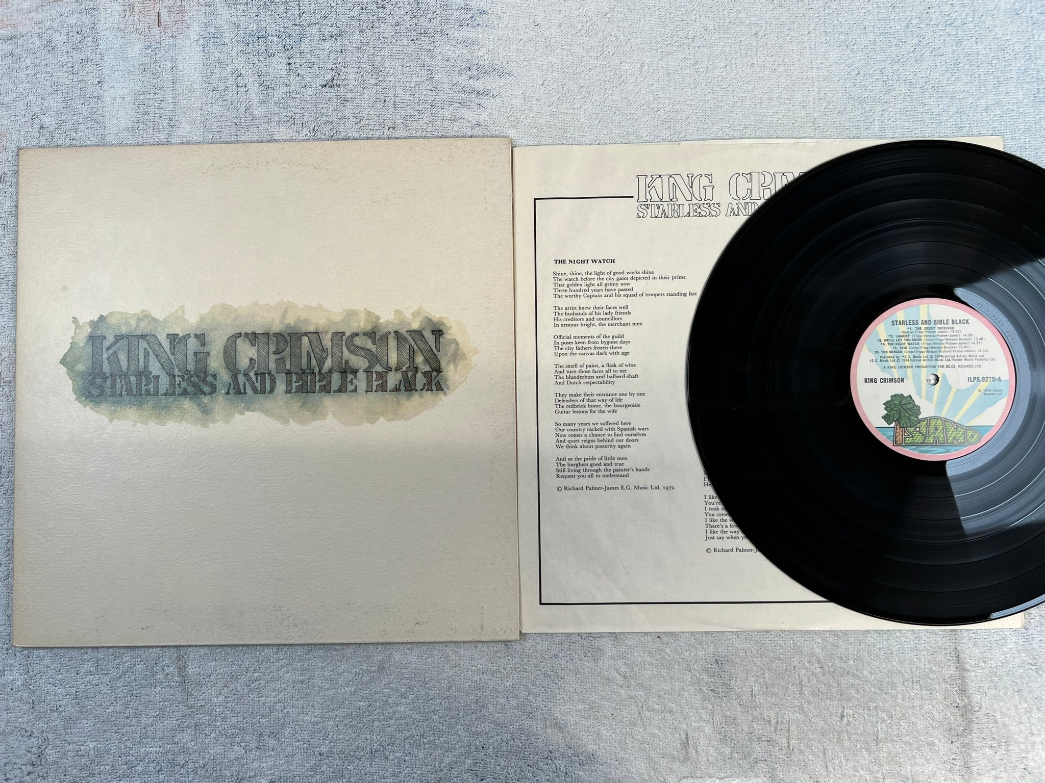 Omslagsbild för skivan KING CRIMSON starless and bible black LP UK ISLAND ILPS 9275