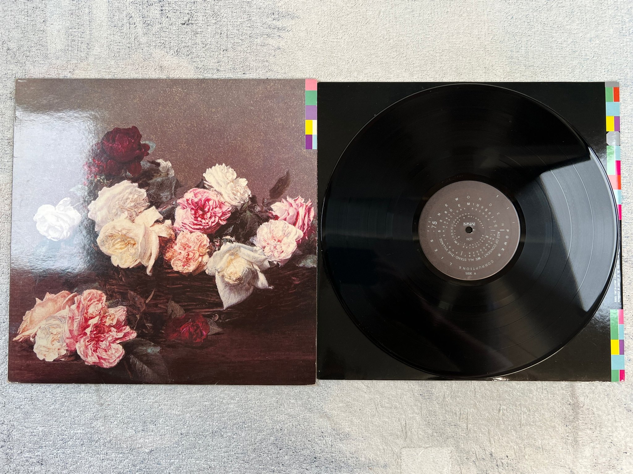 Omslagsbild för skivan NEW ORDER Power, Corruption & Lies LP -83 ncb MNW FACT 75 Die-Cut Cover