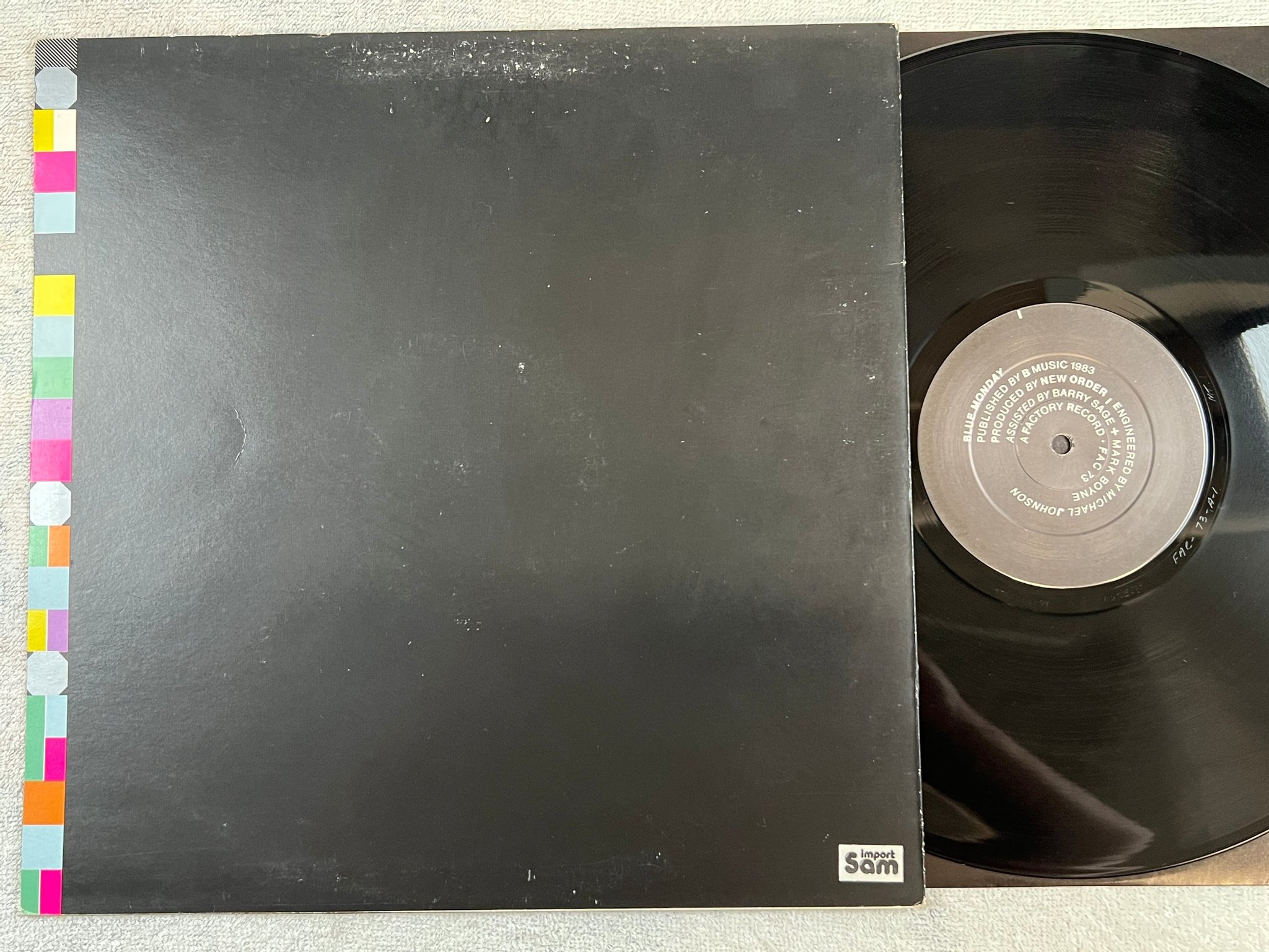 Omslagsbild för skivan NEW ORDER blue Monday 12”single  -83 UK FACTORY FAC 73  