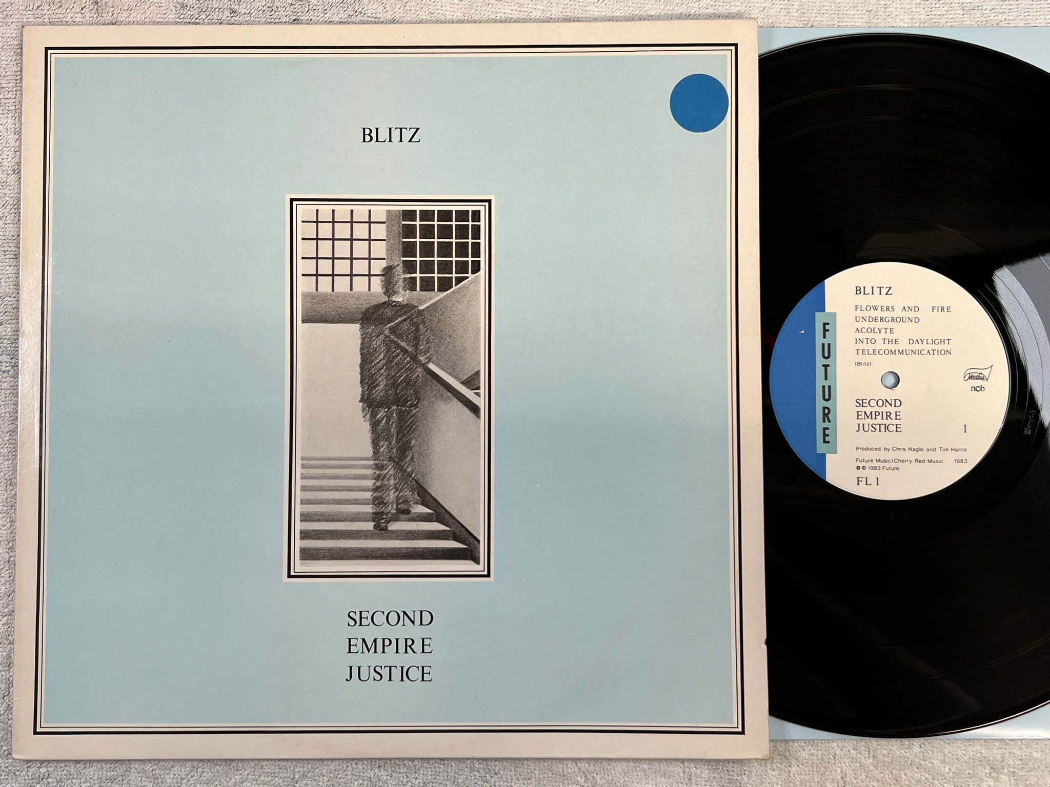 Omslagsbild för skivan BLITZ Second Empire Justice LP -83 ncb FUTURE FL1 