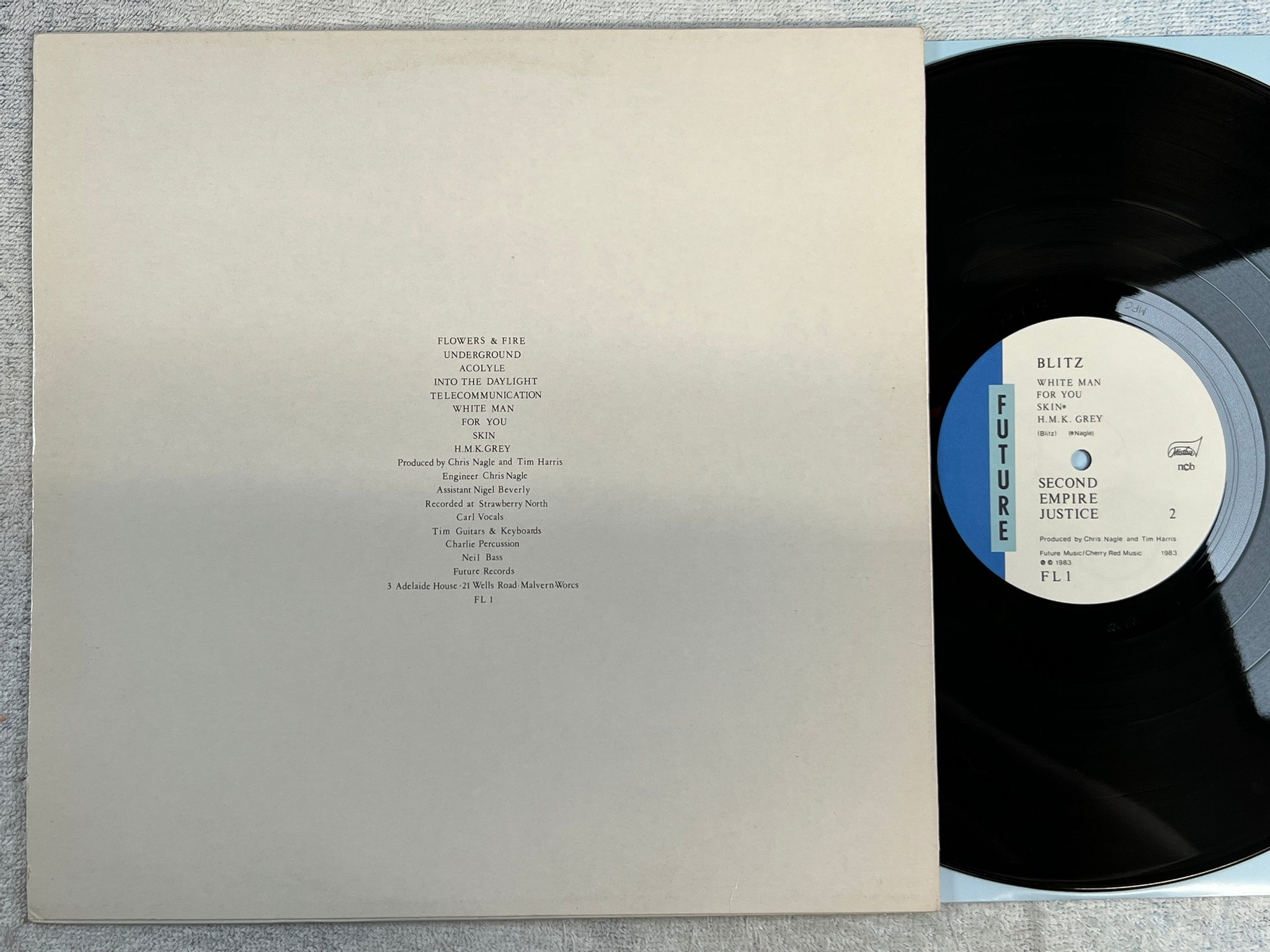 Omslagsbild för skivan BLITZ Second Empire Justice LP -83 ncb FUTURE FL1 