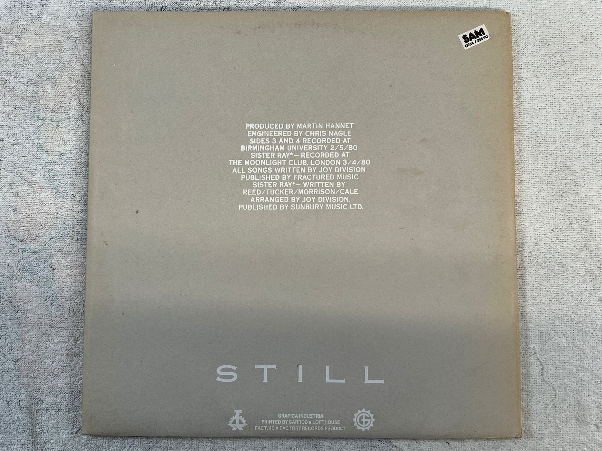 Omslagsbild för skivan JOY DIVISION still 2xLP -81 UK FACTORY FACT.40
