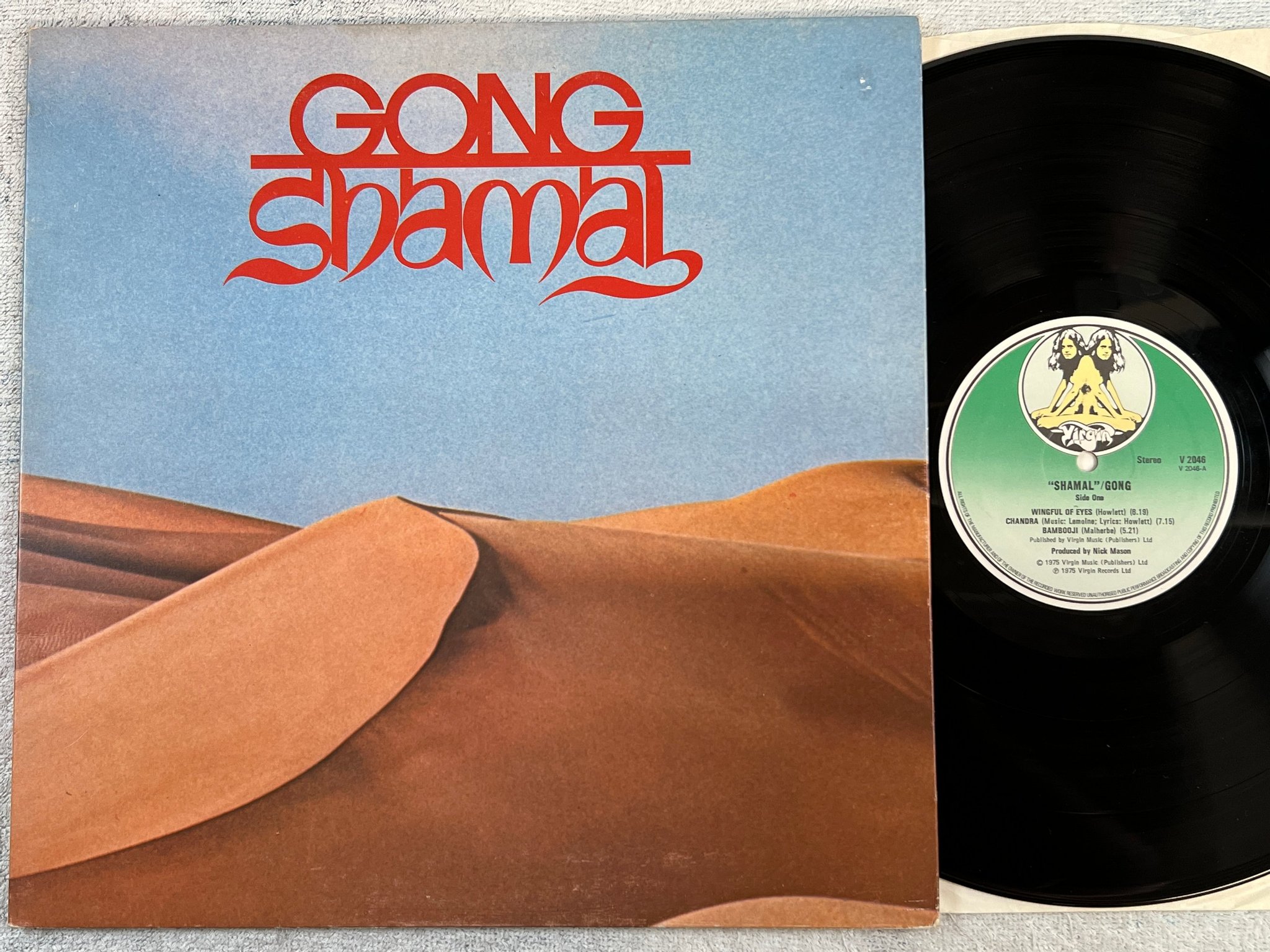 Omslagsbild för skivan GONG shamal LP -75 UK VIRGIN V 2046