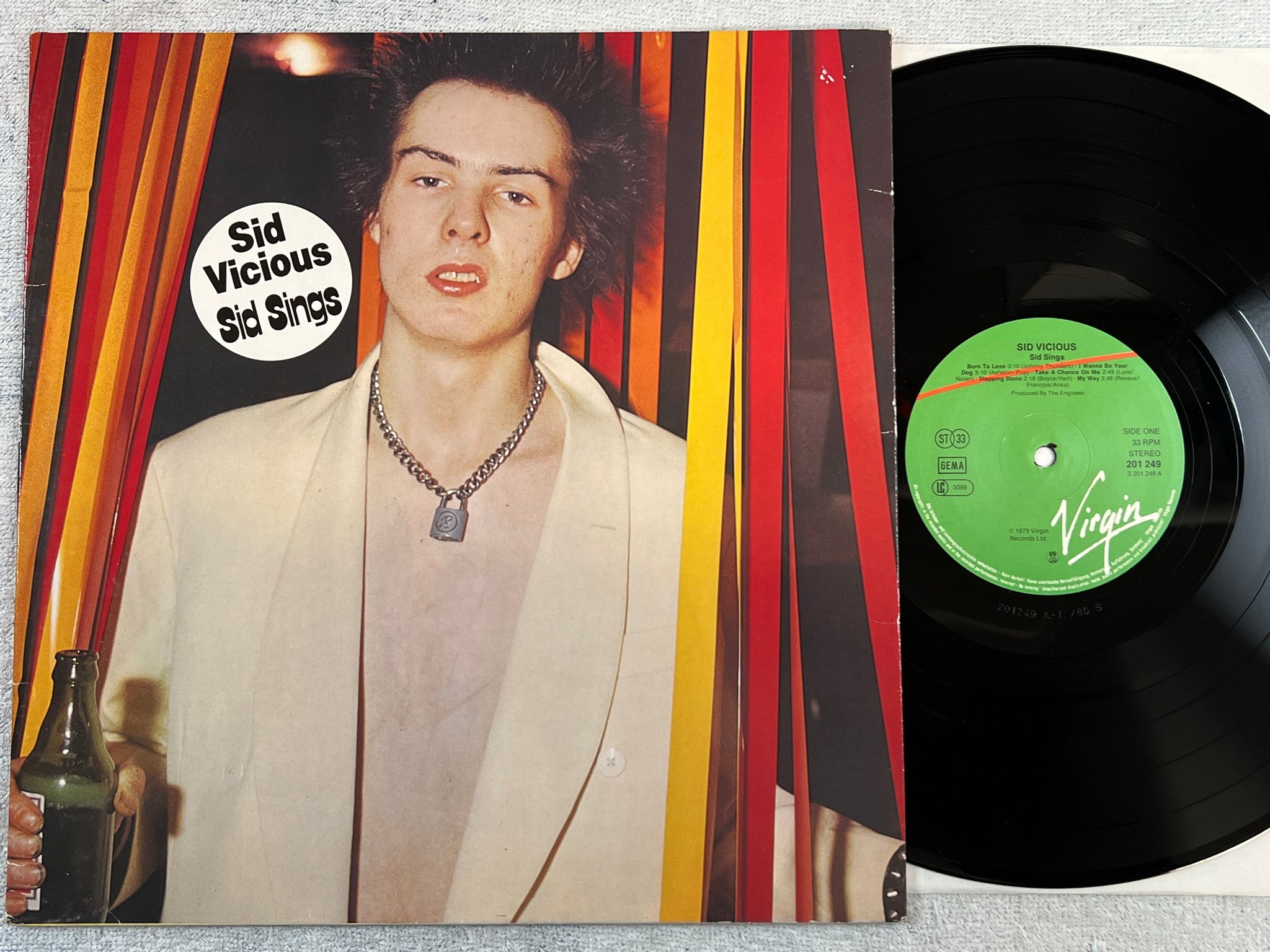 Omslagsbild för skivan SID VICIOUS sid sings LP -79 Ger VIRGIN 201 249