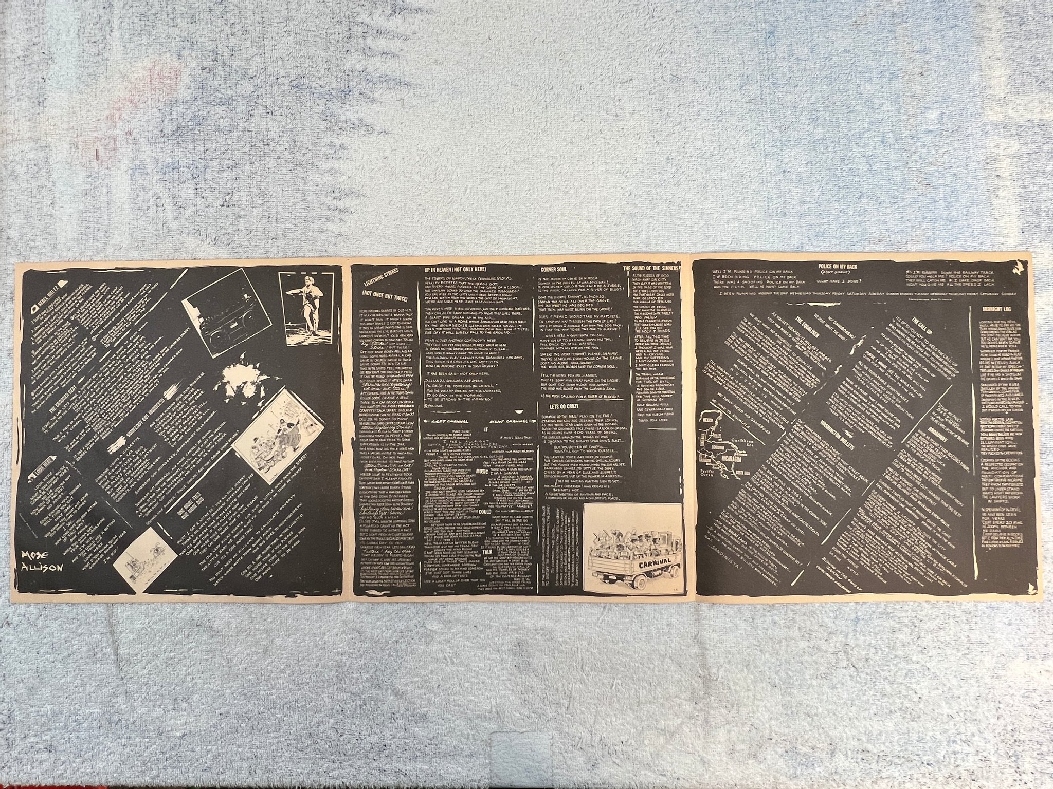 Omslagsbild för skivan THE CLASH sandinista! 3xLP -80 CBS FSLN 1 