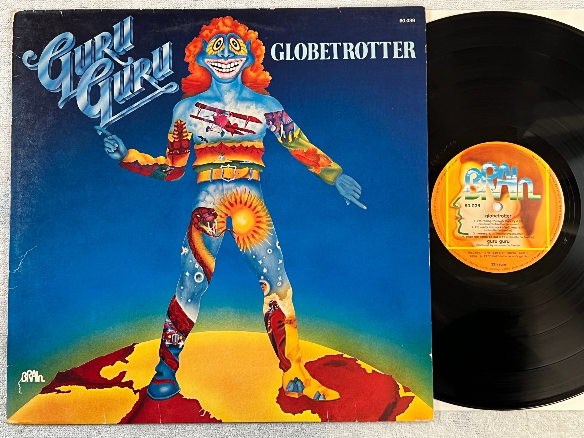 Omslagsbild för skivan GURU GURU globetrotter LP -77 Ger BRAIN 60039