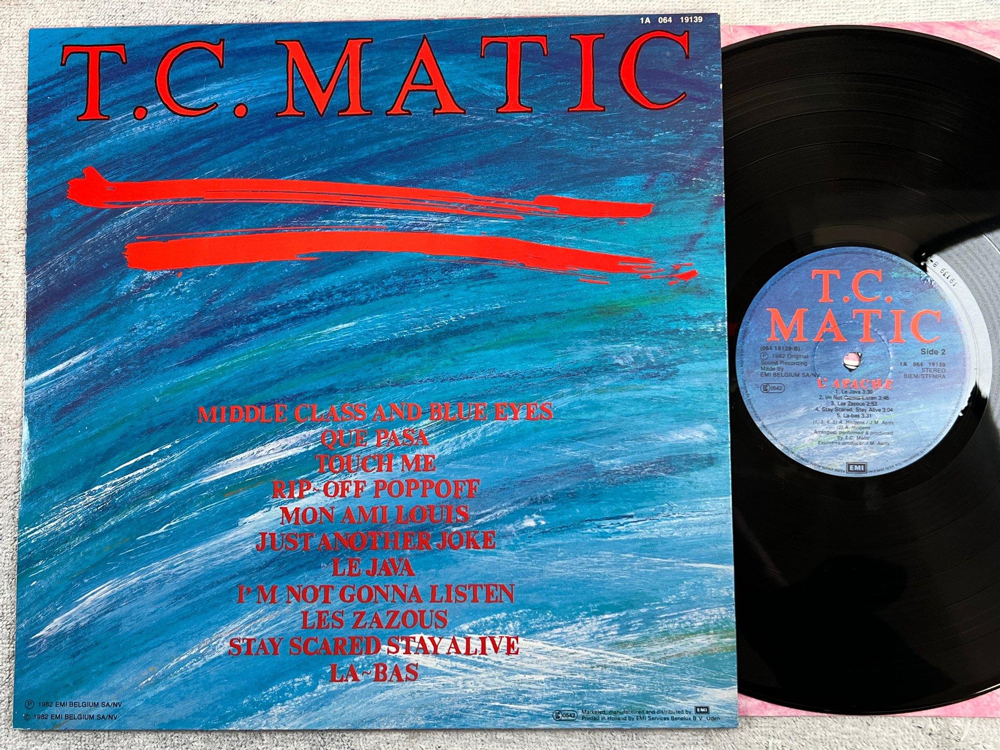 Omslagsbild för skivan TC MATIC L’Apache LP -82 EMI 1A 064 19139 new wave