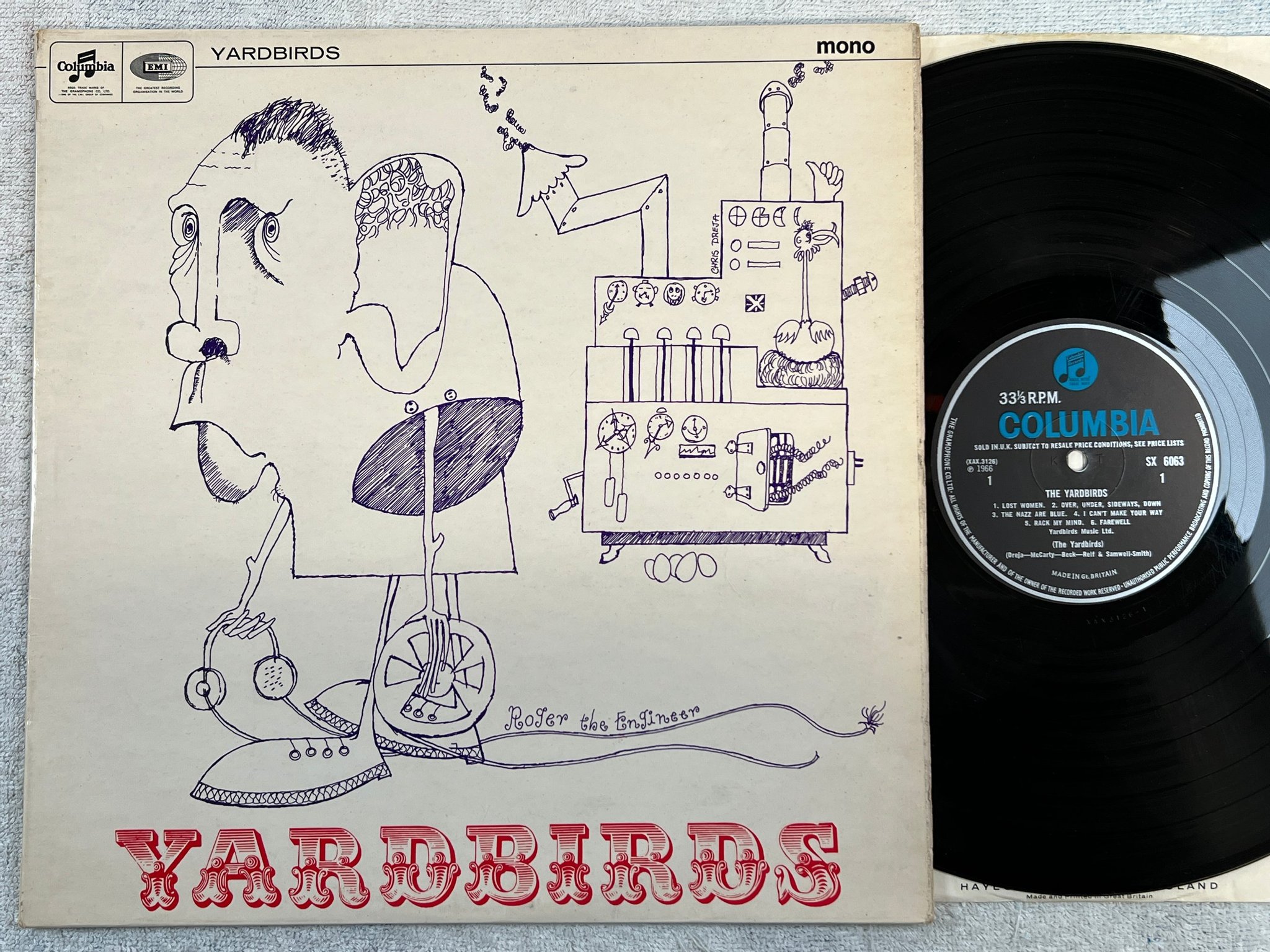 Omslagsbild för skivan THE YARDBIRDS s/t LP -66 UK COLUMBIA SX 6063