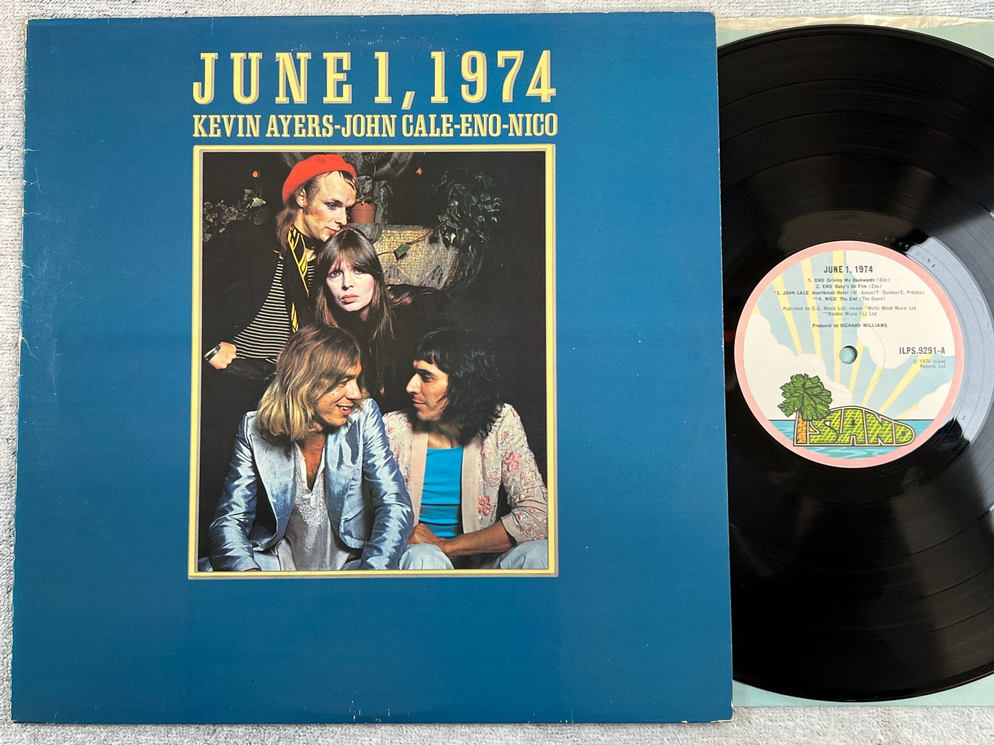 Omslagsbild för skivan KEVIN AYERS JOHN CALE ENO NICO June 1, 1974 LP -74 UK ISLAND ILPS 9291