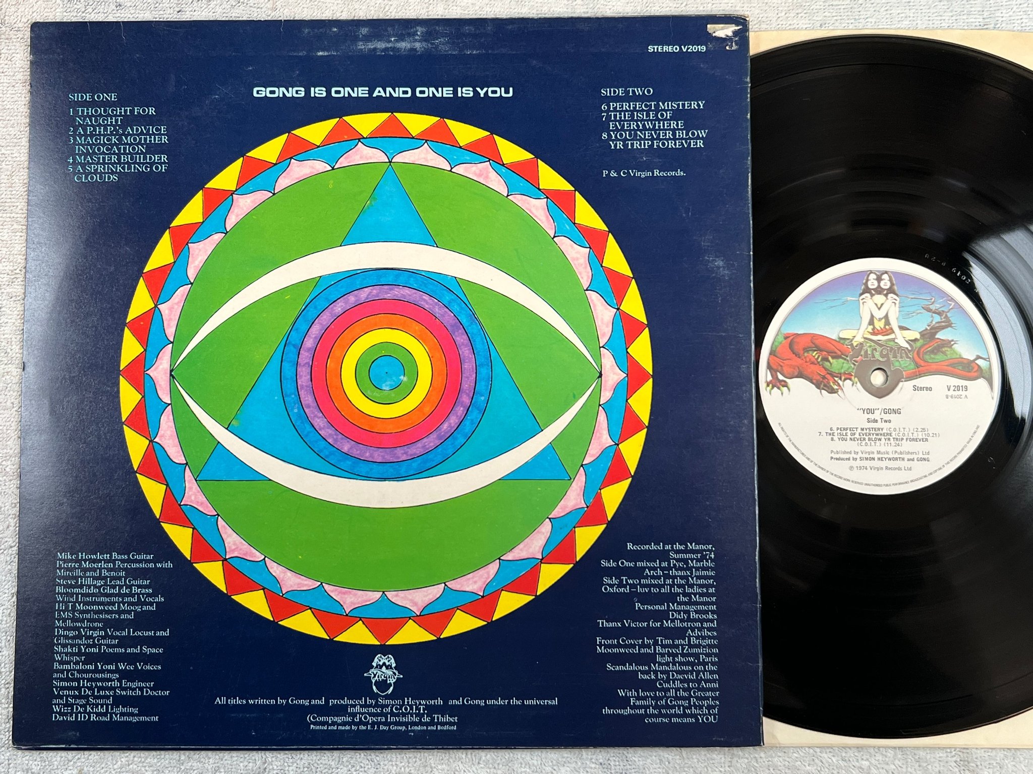 Omslagsbild för skivan GONG you LP -74 UK VIRGIN V 2019