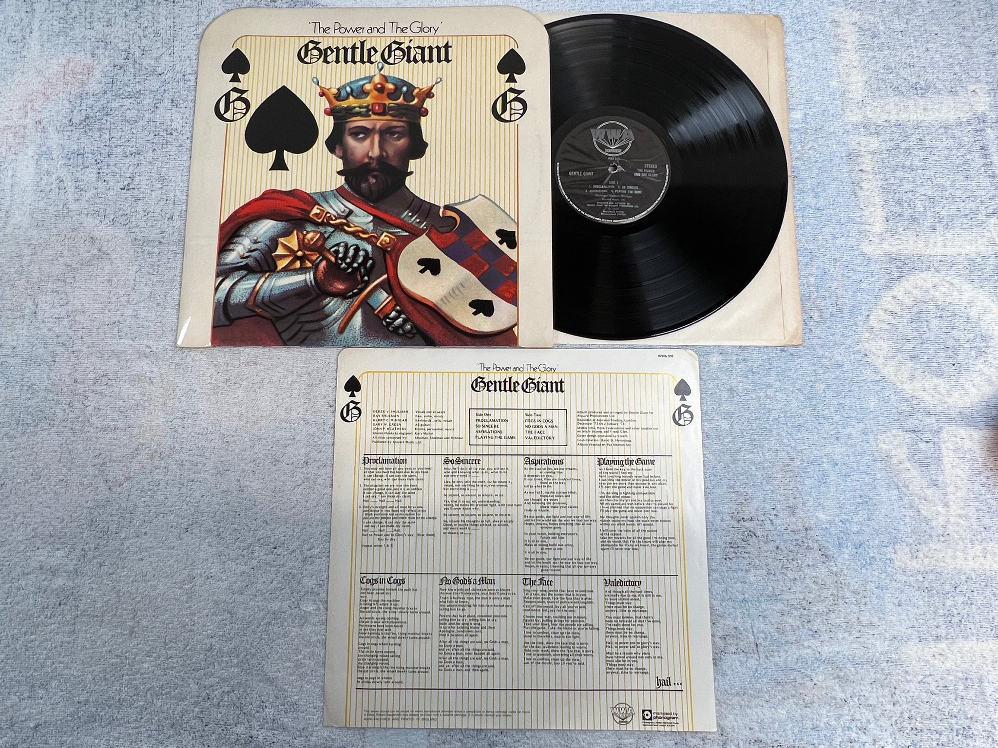 Omslagsbild för skivan GENTLE GIANT the power and glory LP -74 UK WWA 010 
