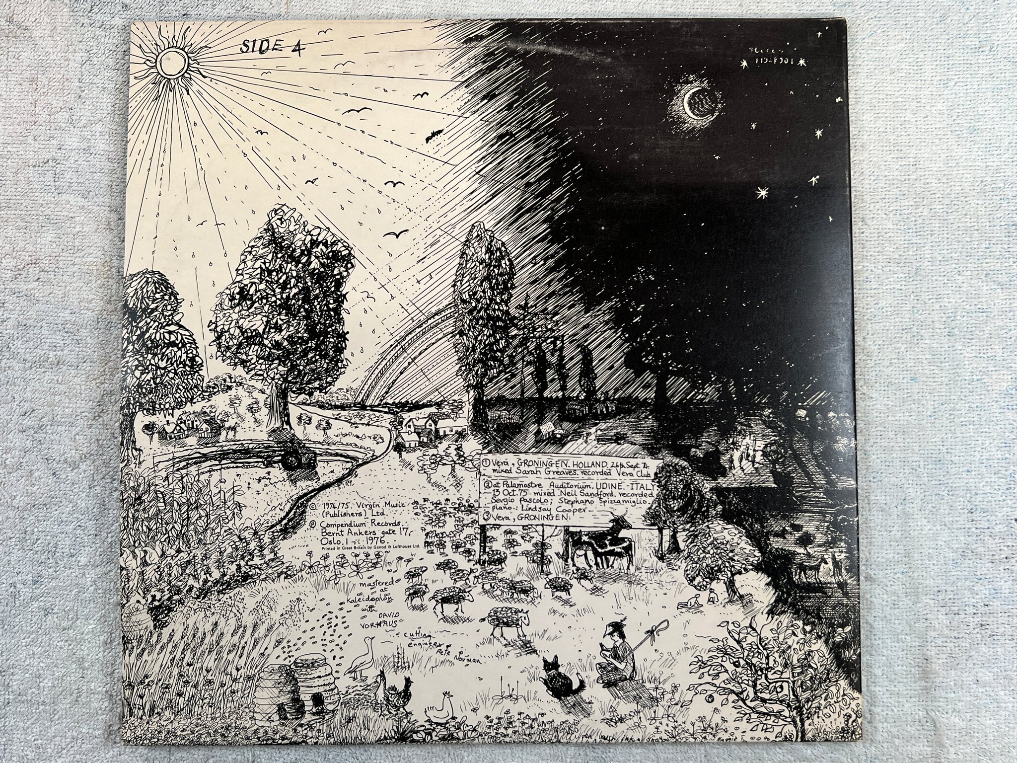 Omslagsbild för skivan HENRY COW concerts 2xLP -76 ncb COMPENDIUM FIDARDO 1  art rock