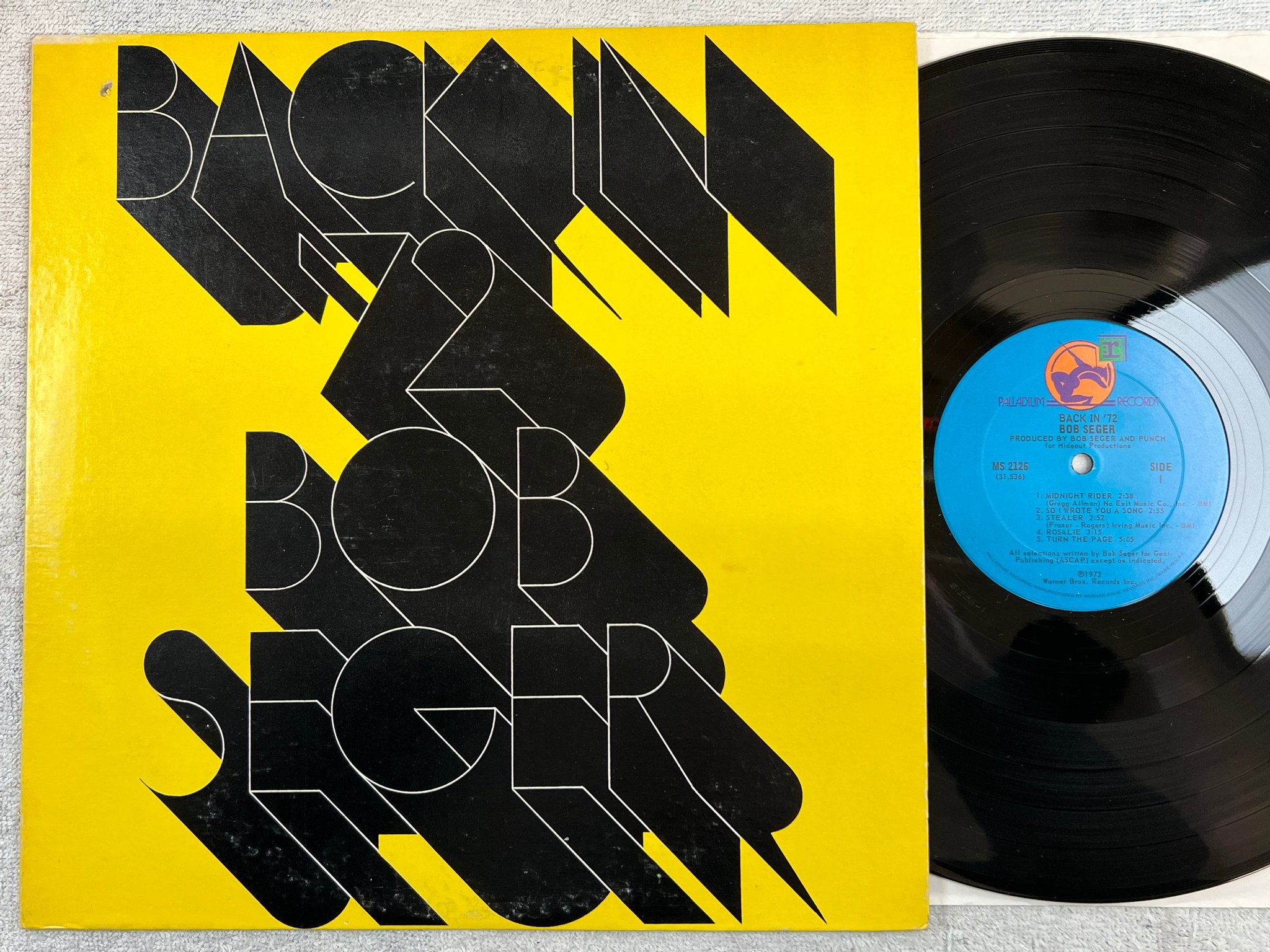 Omslagsbild för skivan BOB SEGER back in 72 LP -73 US PALLADIUM MS 2126