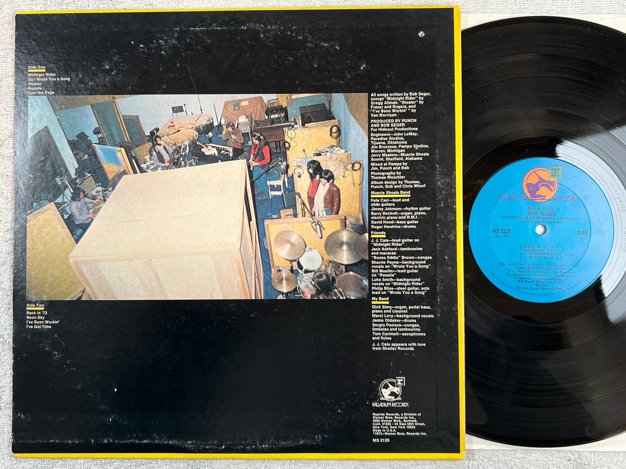 Omslagsbild för skivan BOB SEGER back in 72 LP -73 US PALLADIUM MS 2126