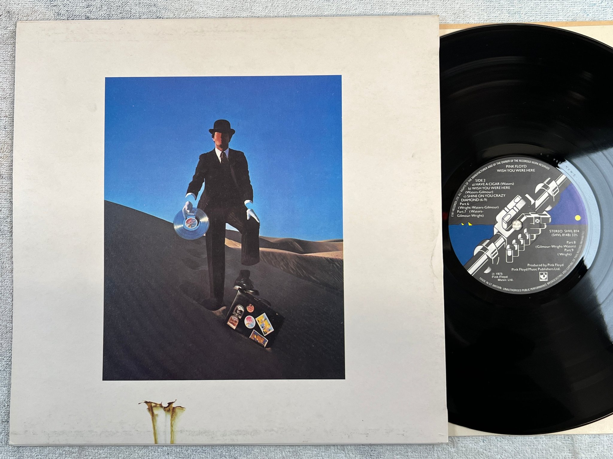 Omslagsbild för skivan PINK FLOYD wish you were here LP -75 UK HARVEST SHVL 814
