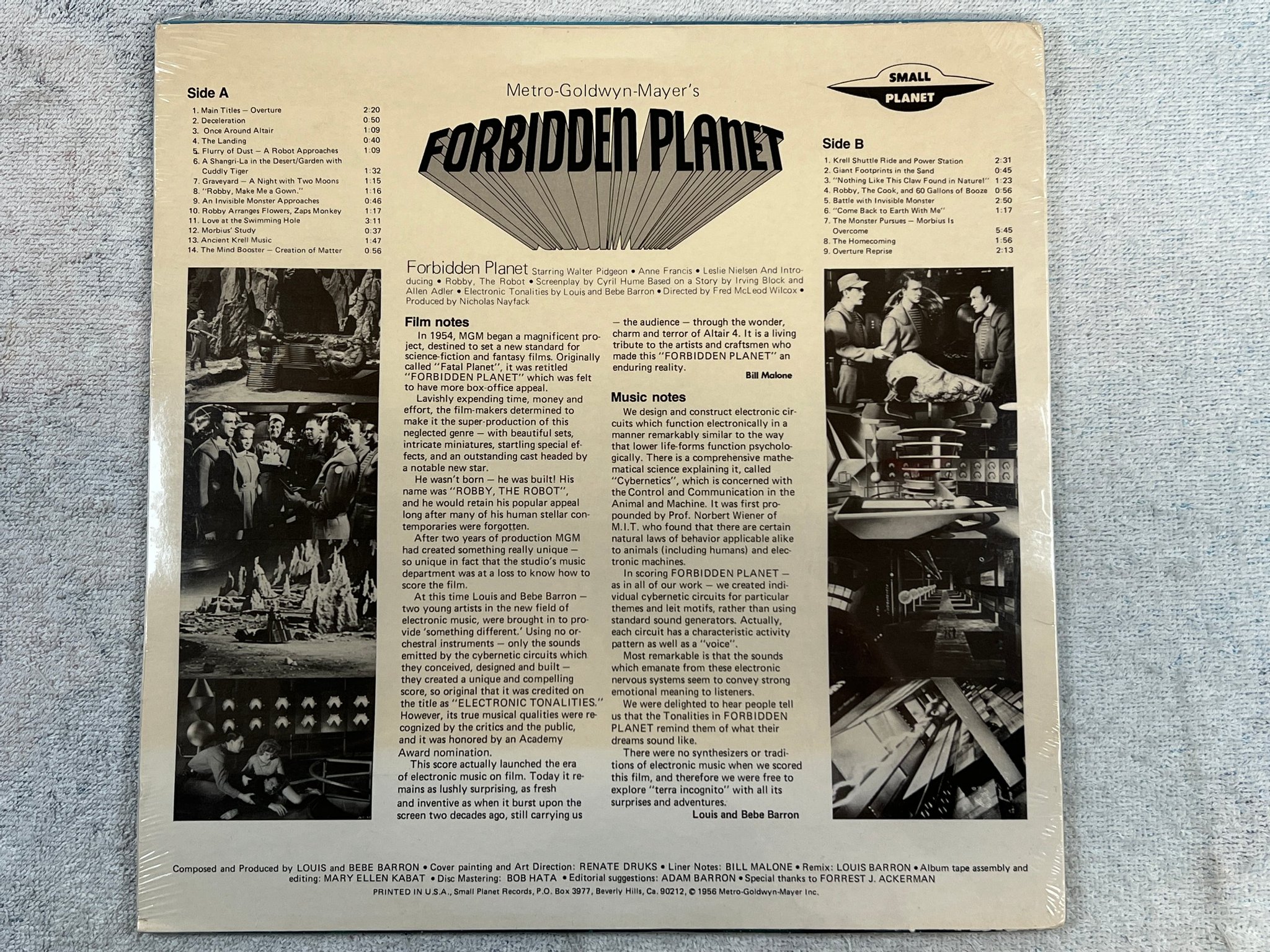 Omslagsbild för skivan LOUIS & BEBE BARRON forbidden planet LP -76 US PLANET PR-001 electronic SEALED