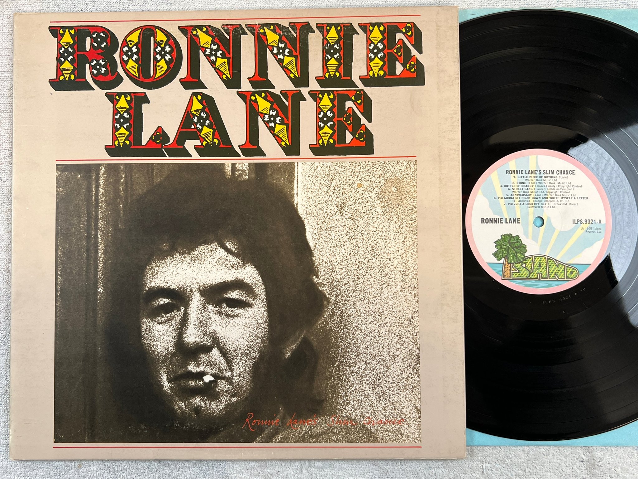 Omslagsbild för skivan RONNIE LANE’S SLIM CHANCE LP -75 UK ISLAND ILPS 9321