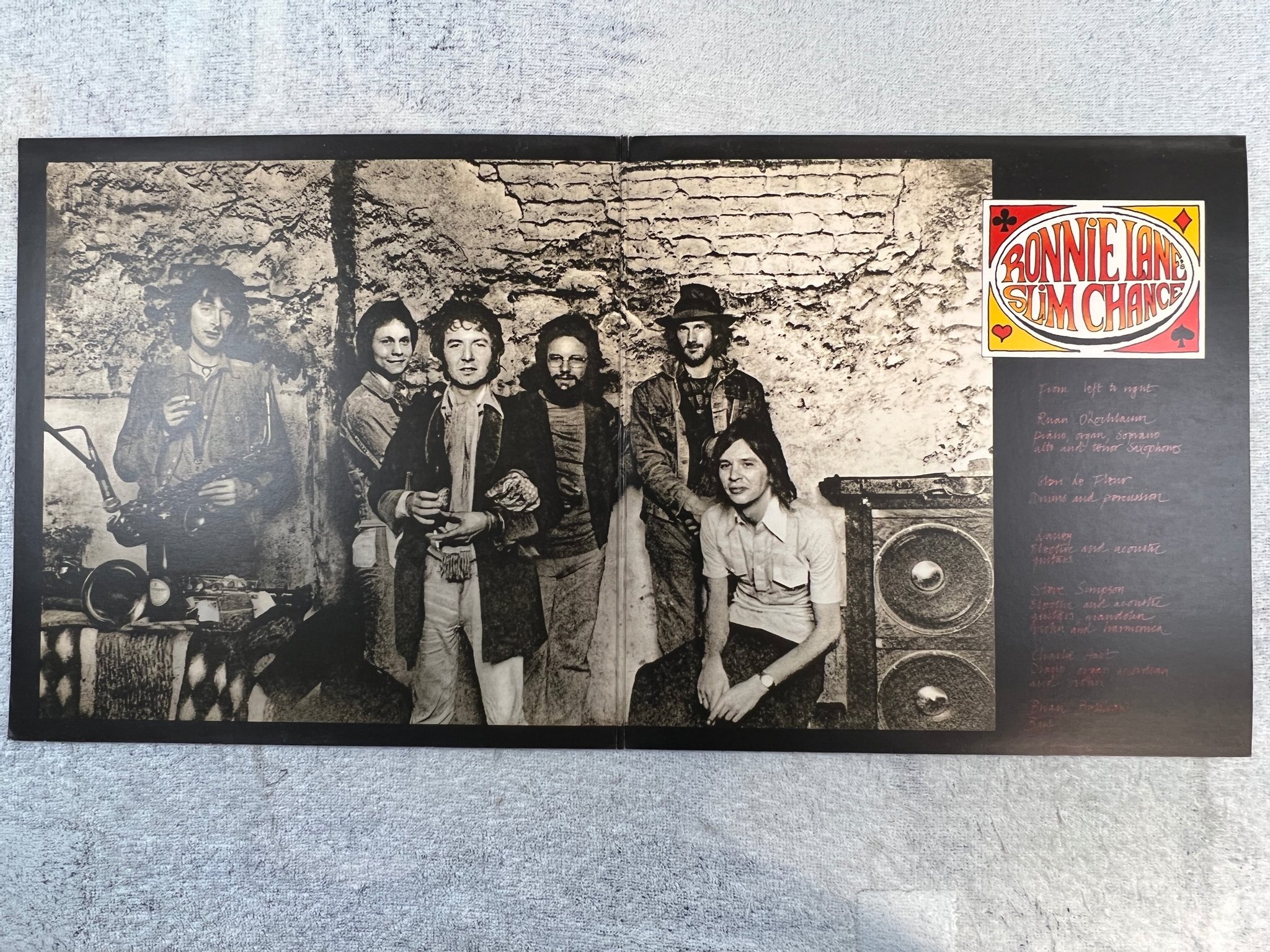 Omslagsbild för skivan RONNIE LANE’S SLIM CHANCE LP -75 UK ISLAND ILPS 9321