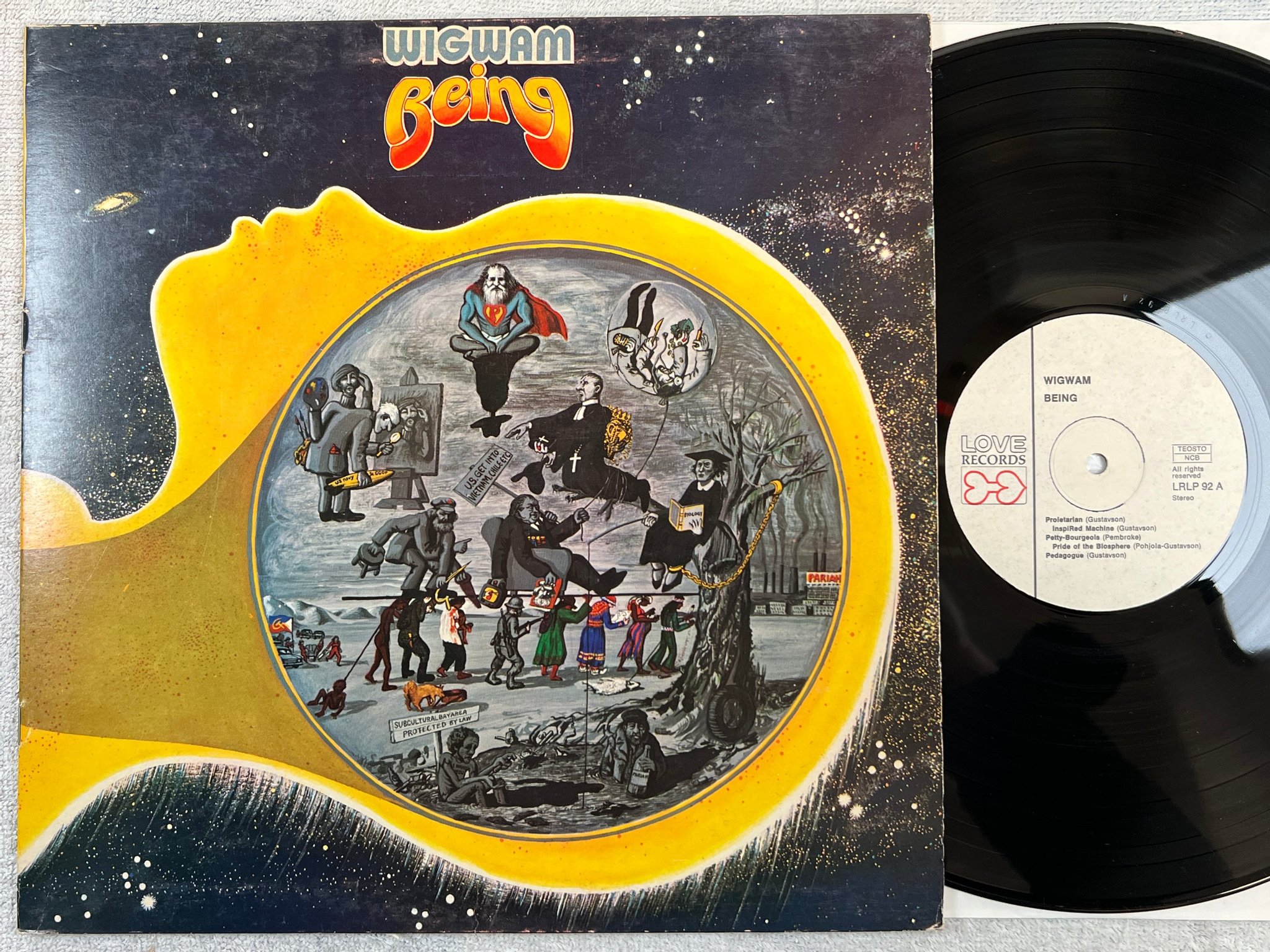 Omslagsbild för skivan WIGWAM being LP -74 Finland LOVE RECORDS LRLP 92 prog rock