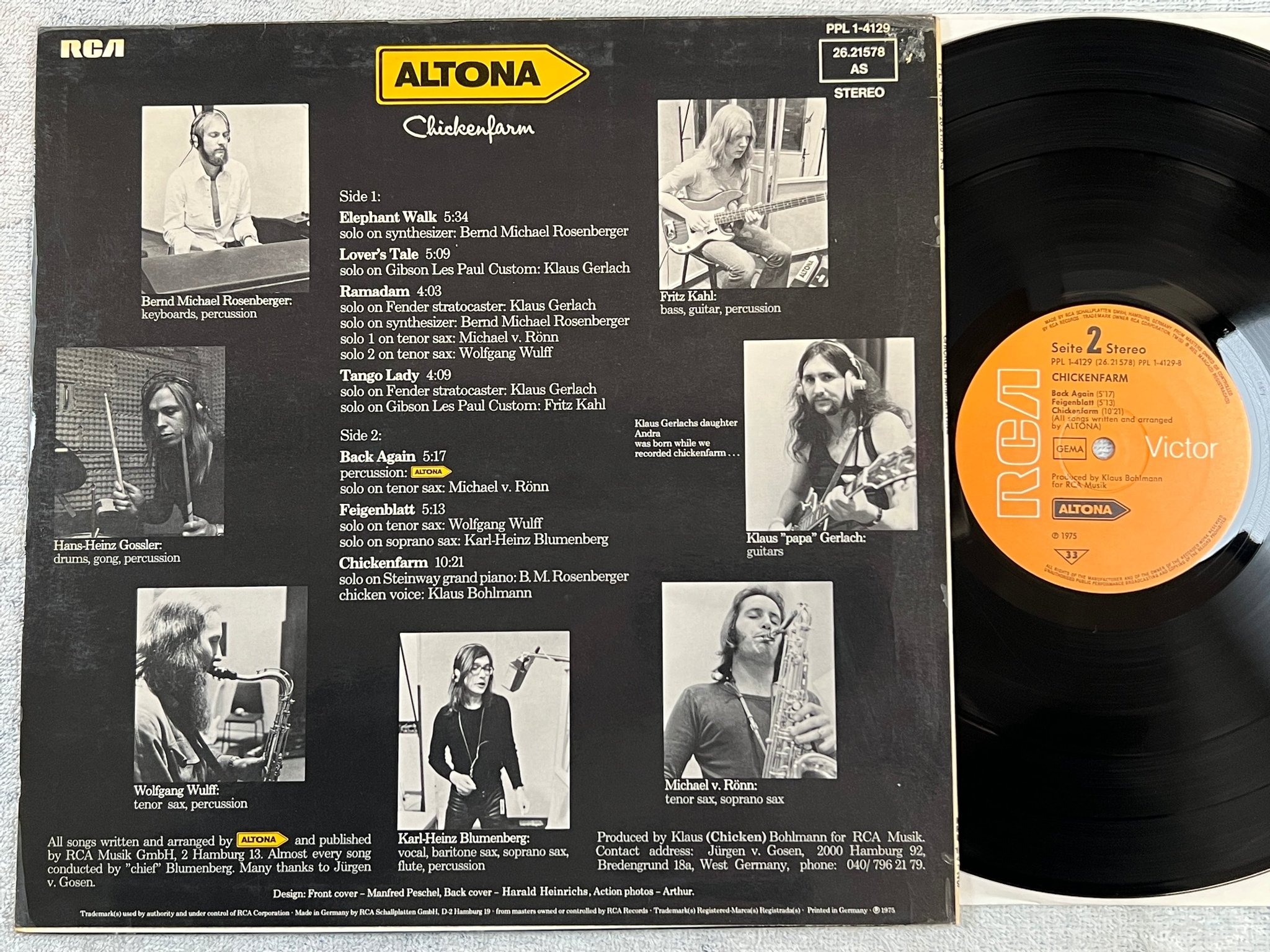 Omslagsbild för skivan ALTONA chickenfarm LP -75 Ger RCA PPL 1-4129 jazz rock