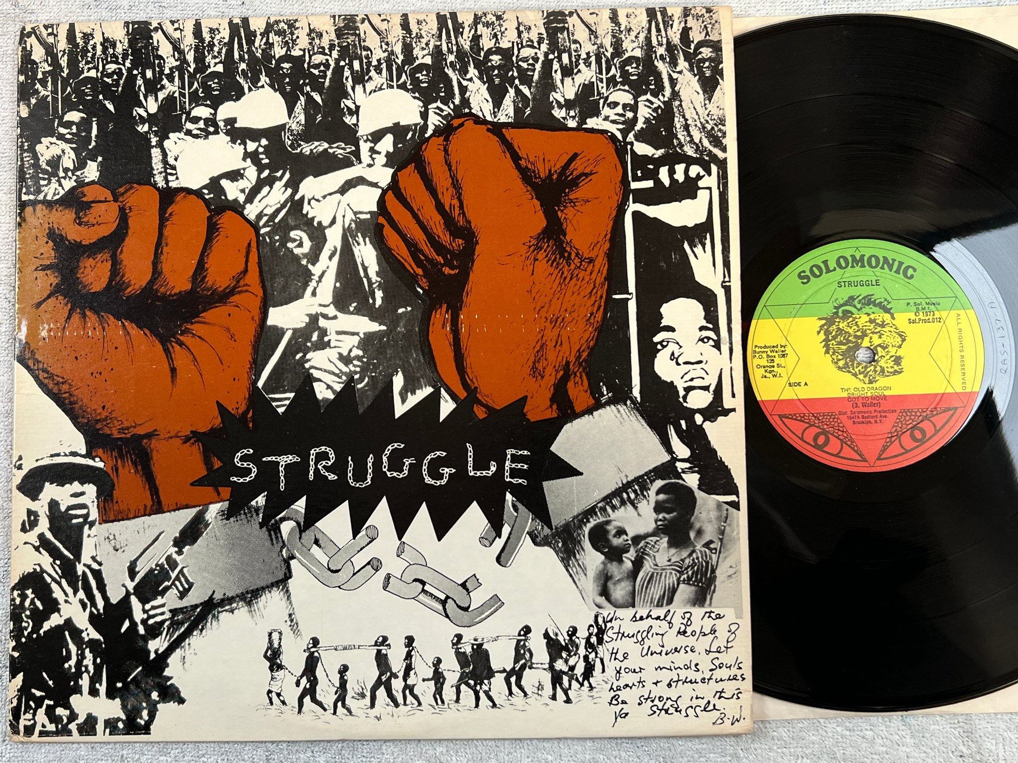 Omslagsbild för skivan BUNNY WAILER struggle LP -79 US SOLOMONIC Sol.Prod.012