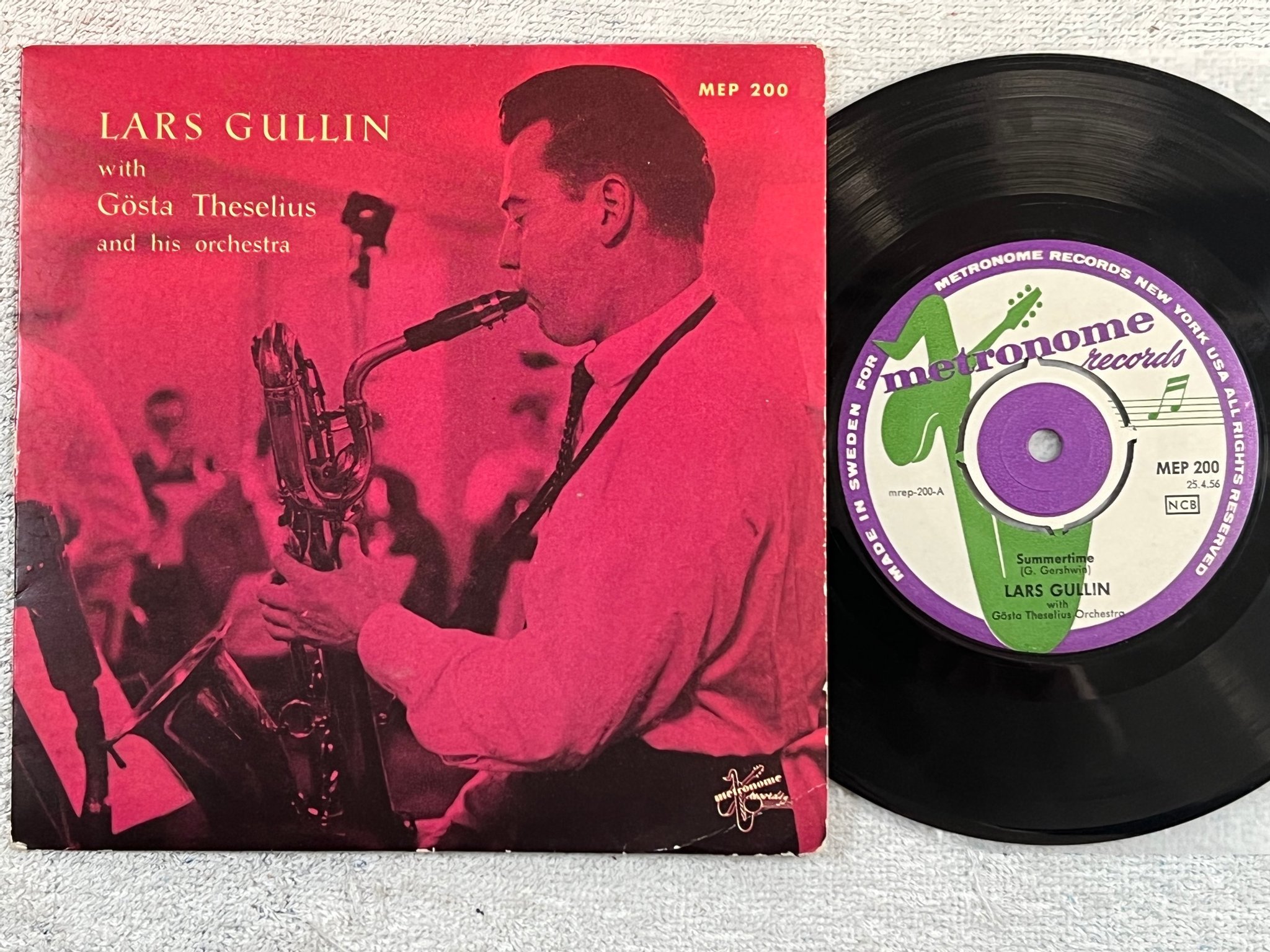 Omslagsbild för skivan LARS GULLIN summertime 7”single Swe METRONOME MEP 200