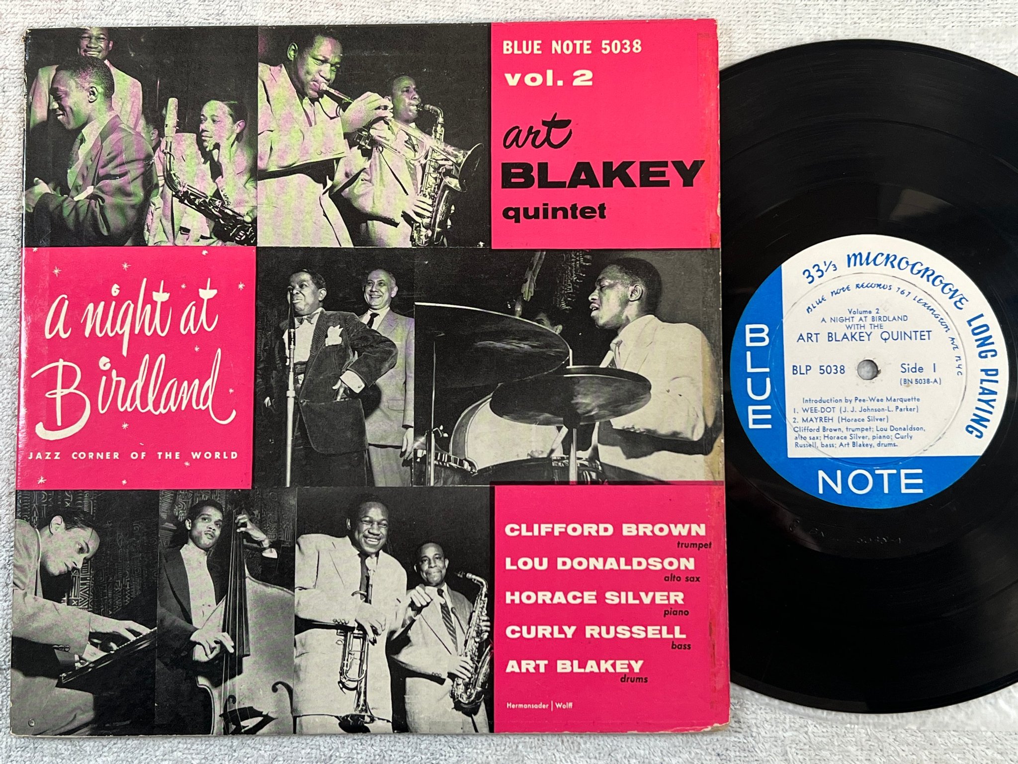 Omslagsbild för skivan ART BLAKEY QUINTET a night at Birdland vol 2 10”LP -54 US BLUE NOTE BLP 5038 