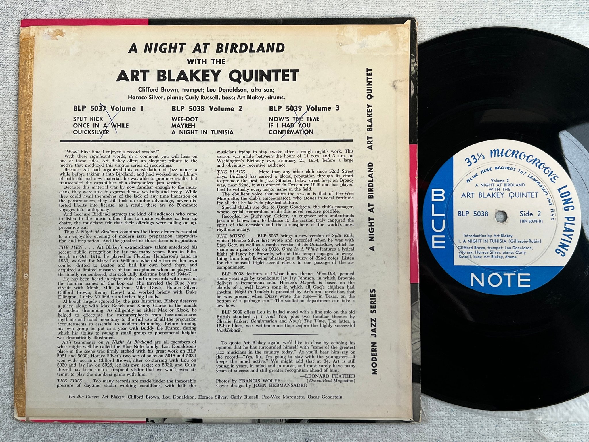 Omslagsbild för skivan ART BLAKEY QUINTET a night at Birdland vol 2 10”LP -54 US BLUE NOTE BLP 5038 