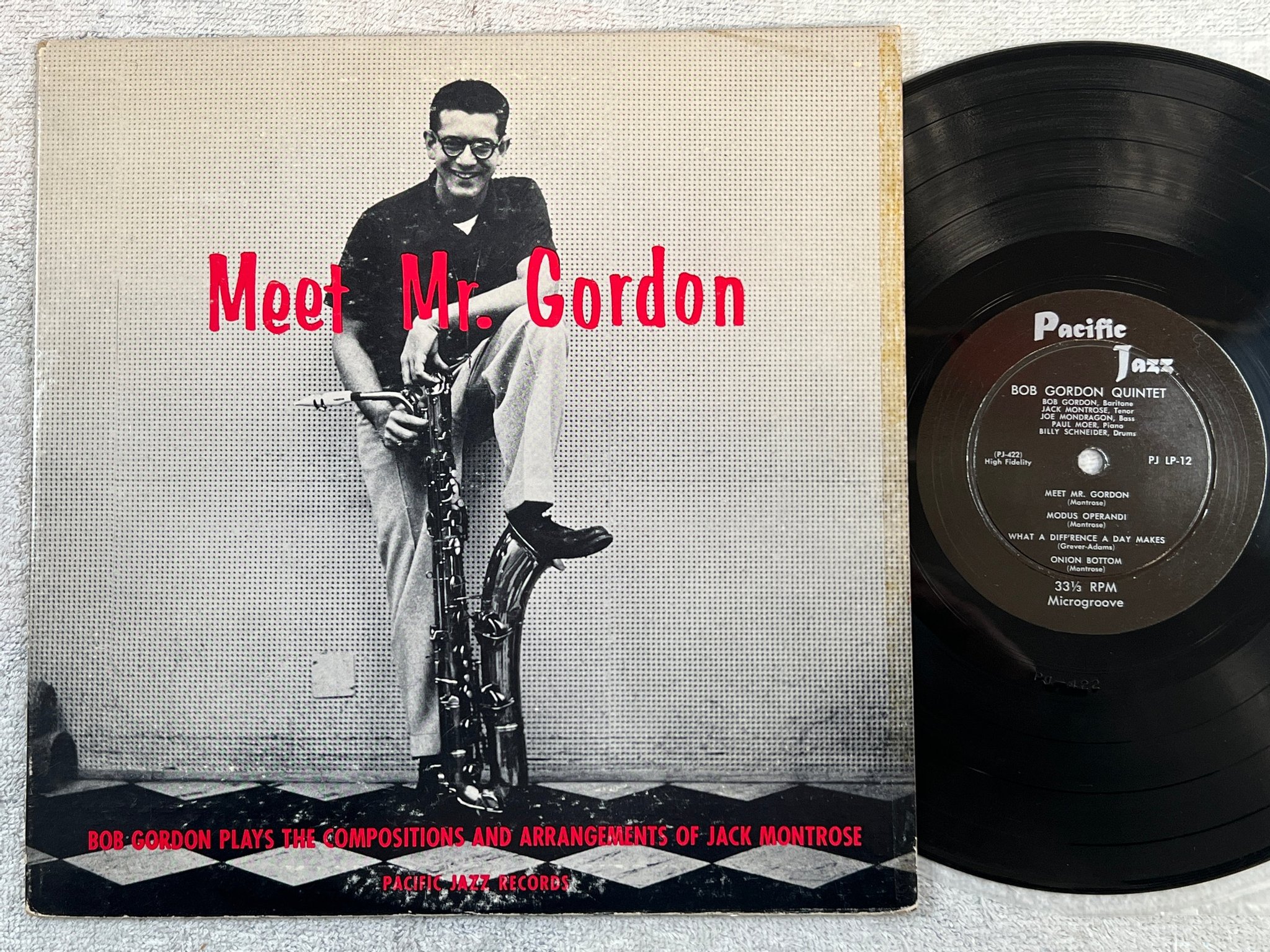 Omslagsbild för skivan BOB GORDON QUINTET  10”LP -54 US PACIFIC JAZZ PJ LP-12