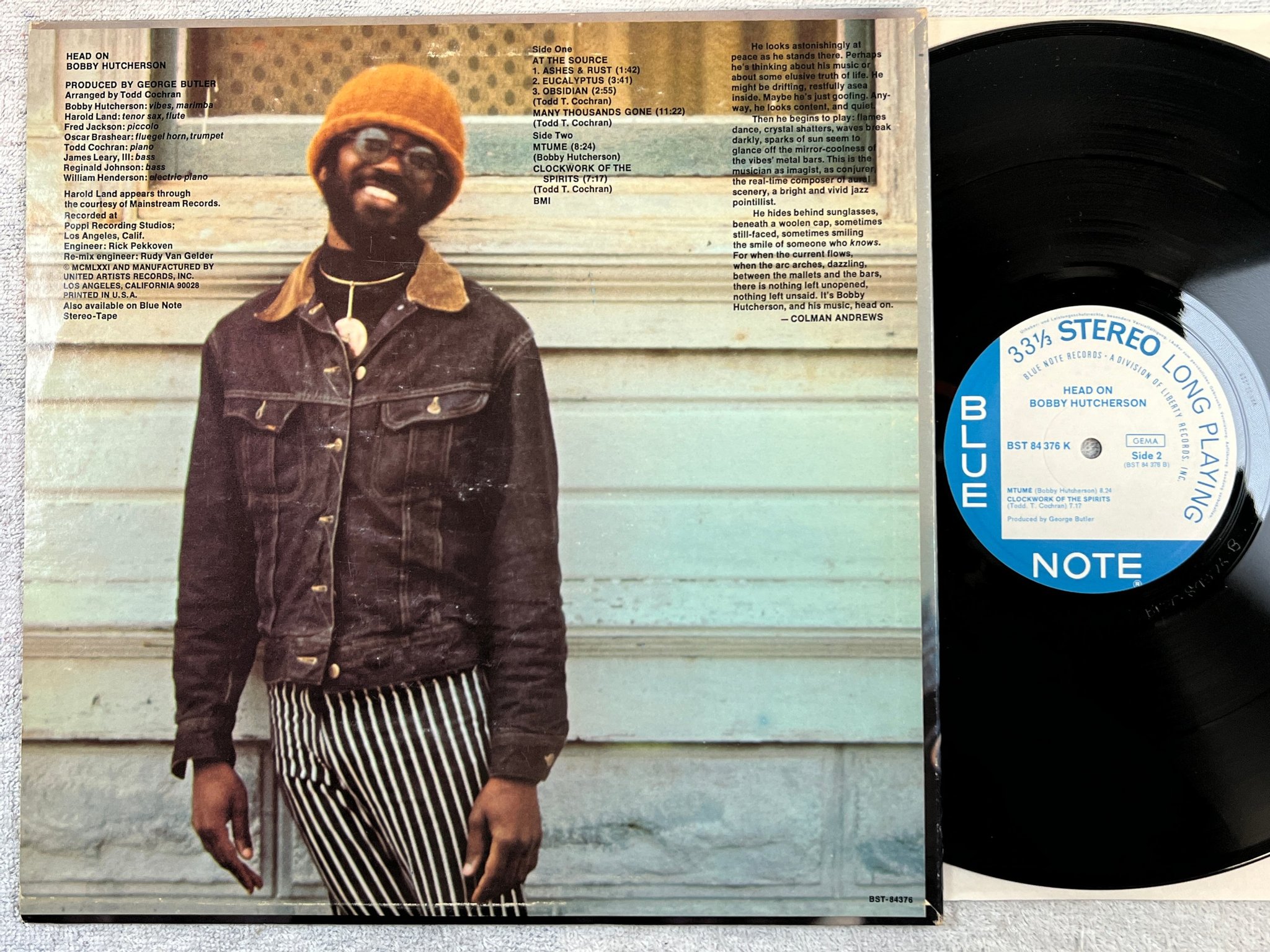 Omslagsbild för skivan BOBBY HUTCHERSON head on LP Ger BLUE NOTE BST 84 376 K