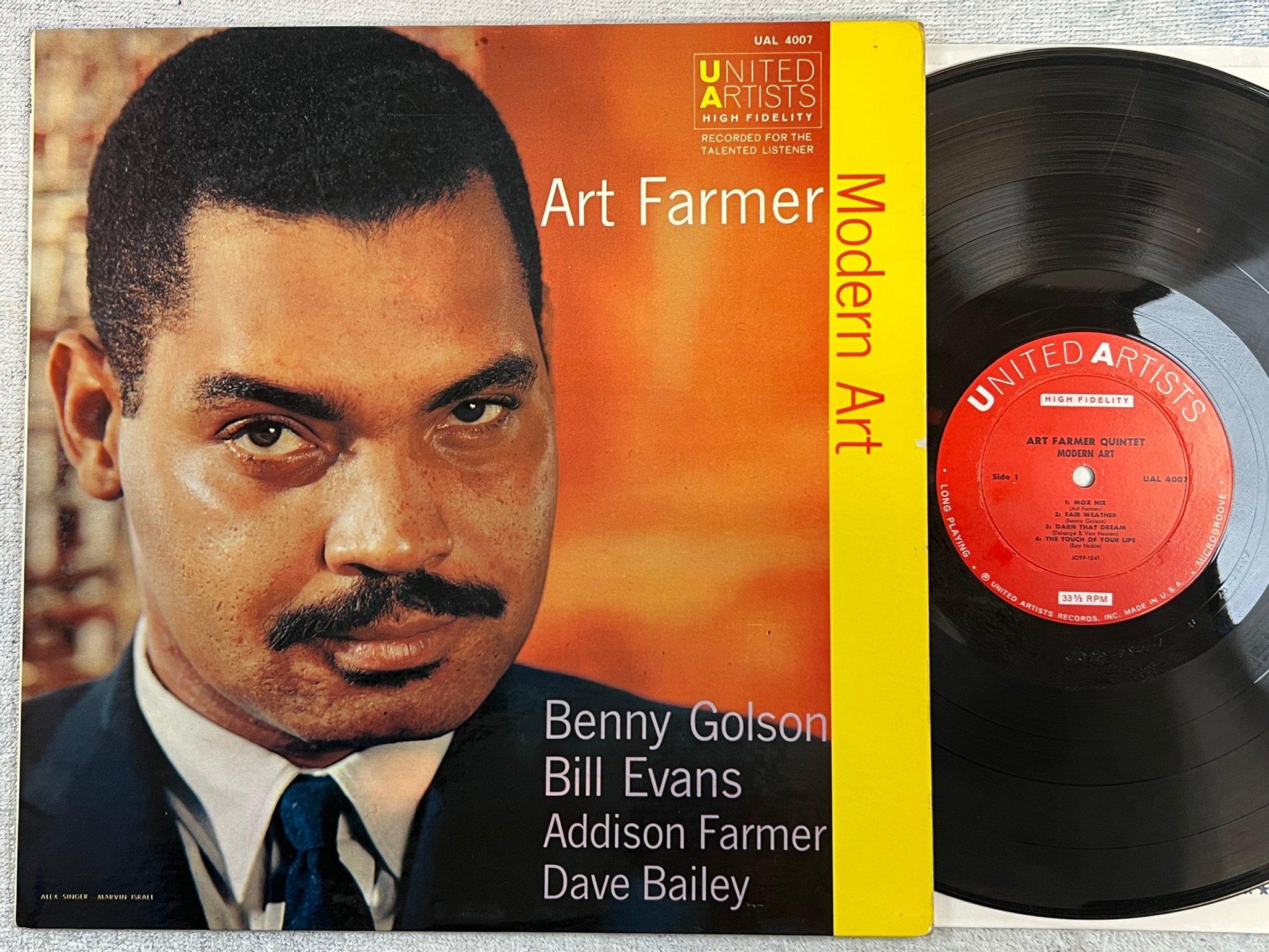 Omslagsbild för skivan ART FARMER QUINTET modern art LP US UNITED ARTISTS UAL 4007