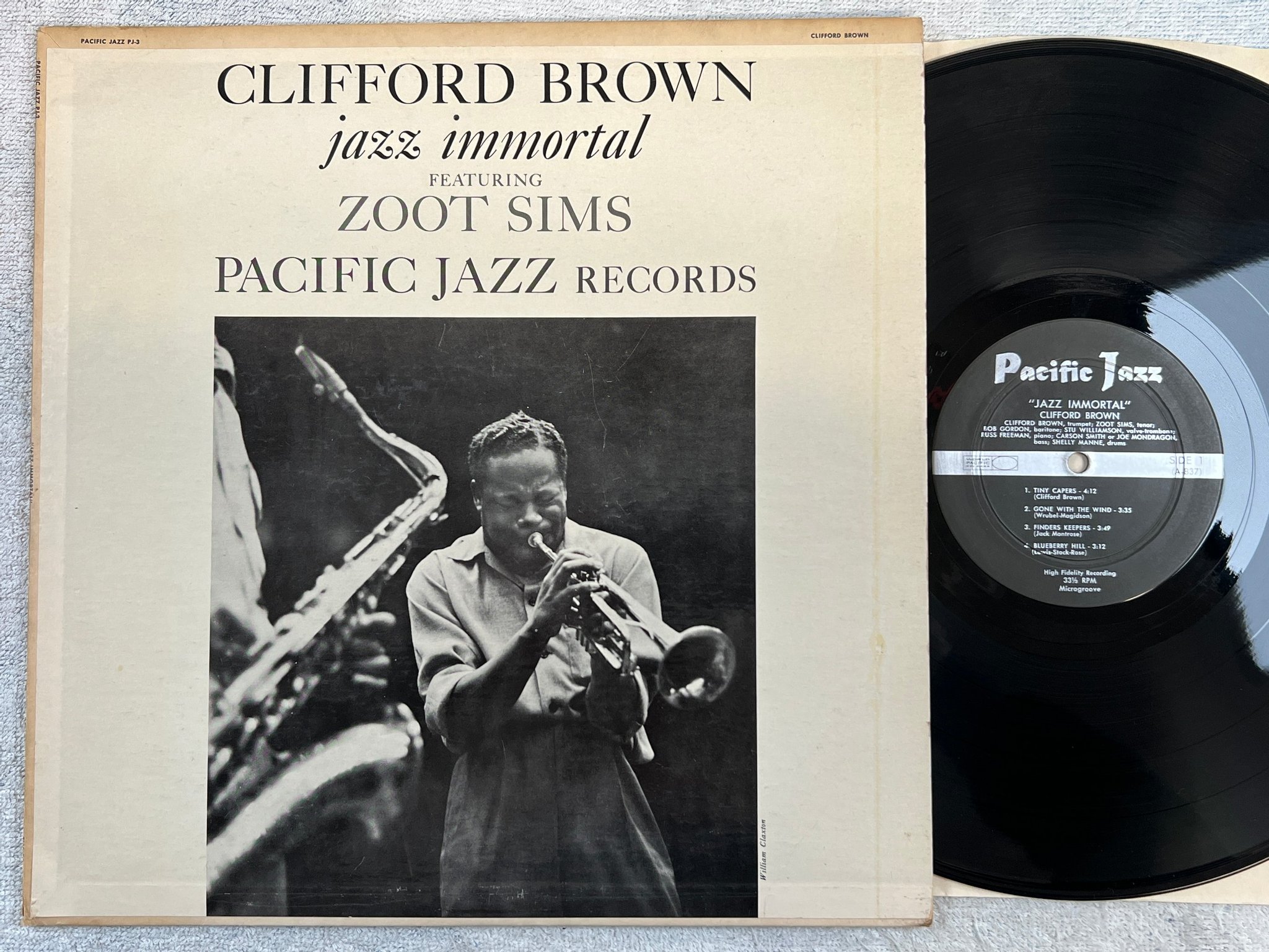 Omslagsbild för skivan CLIFFORD BROWN jazz immortal LP -60 US PACIFIC JAZZ PJ-3