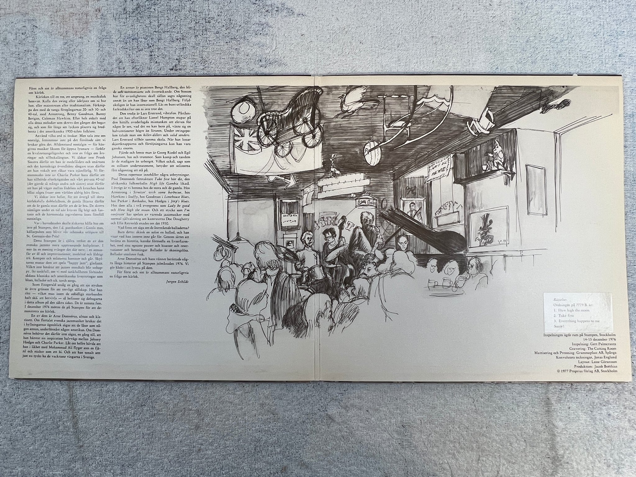 Omslagsbild för skivan ARNE DOMNERUS jazz at the pawnshop LP -77 Swe PROPRIUS PROP 7778-79