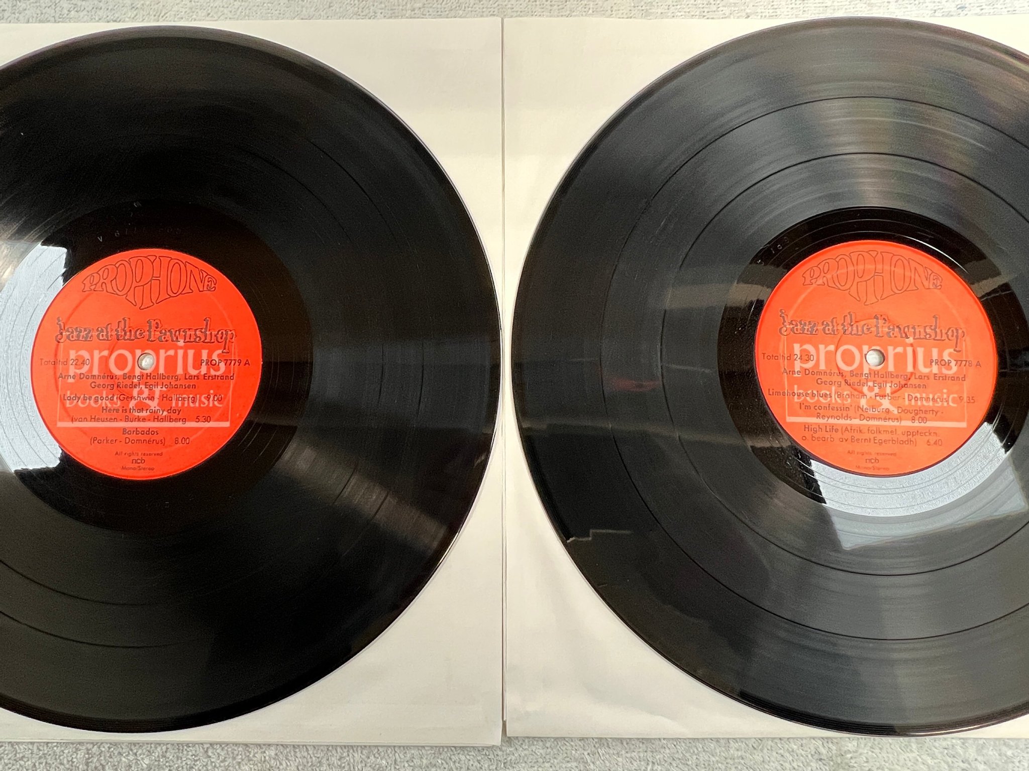 Omslagsbild för skivan ARNE DOMNERUS jazz at the pawnshop LP -77 Swe PROPRIUS PROP 7778-79