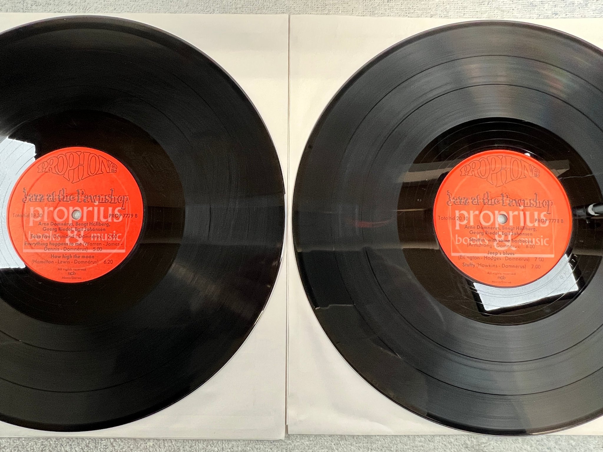 Omslagsbild för skivan ARNE DOMNERUS jazz at the pawnshop LP -77 Swe PROPRIUS PROP 7778-79